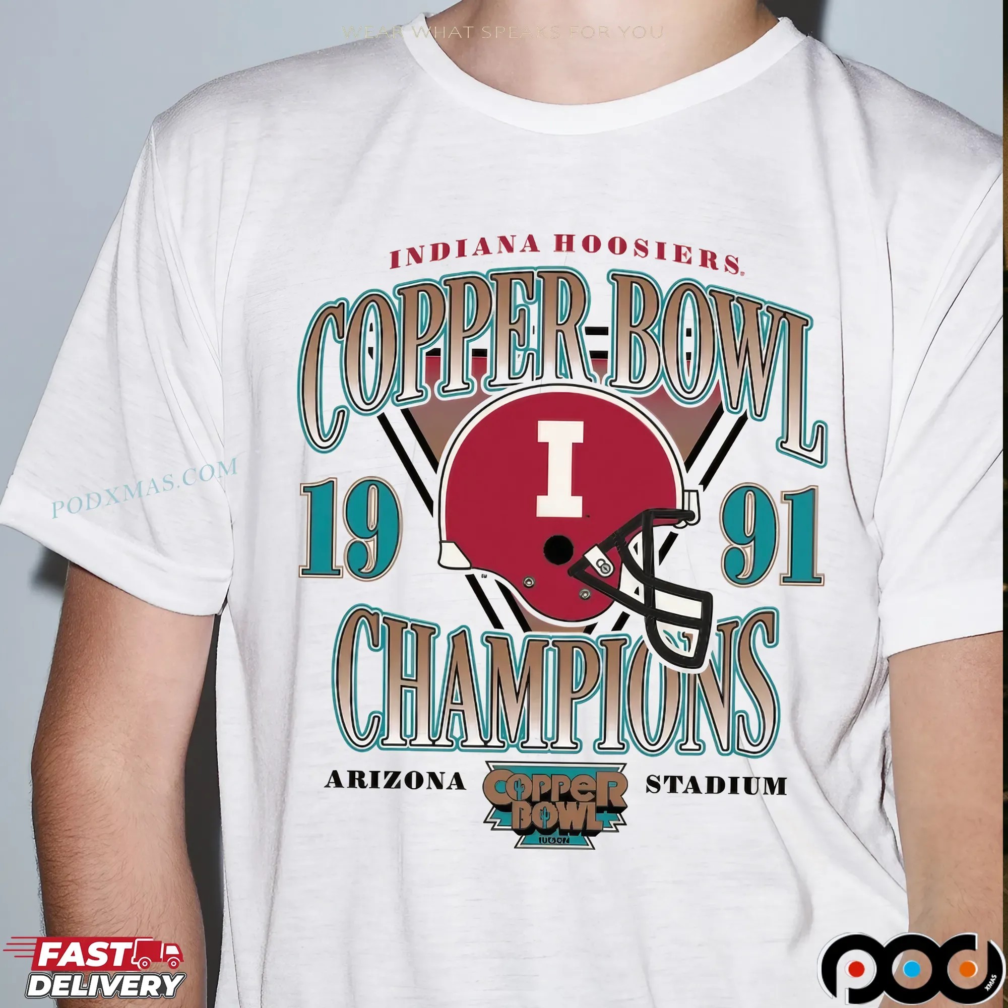 Indiana Hoosiers 1991 Copper Bowl Champions Arizona Stadium T Shirt