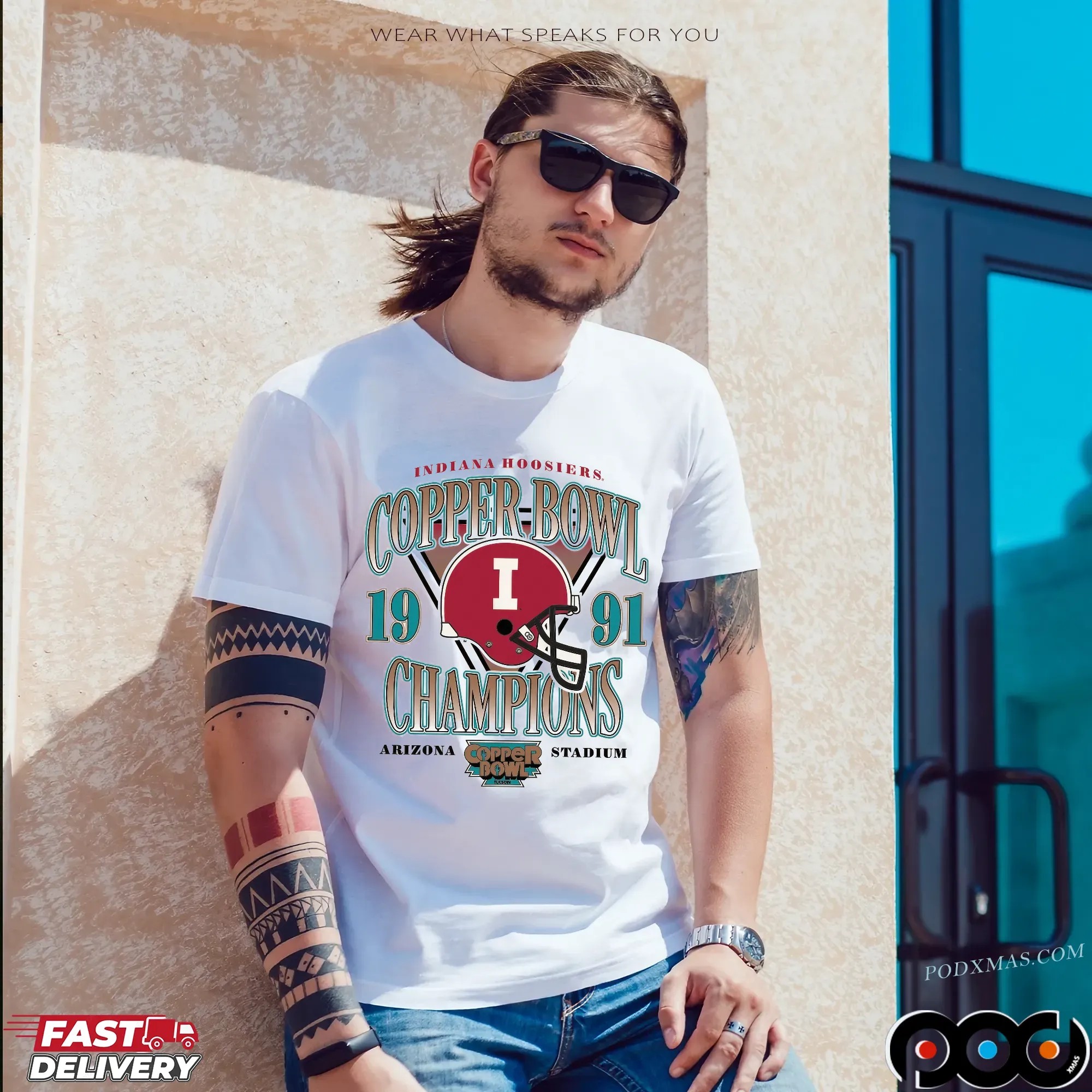 Indiana Hoosiers 1991 Copper Bowl Champions Arizona Stadium T Shirt