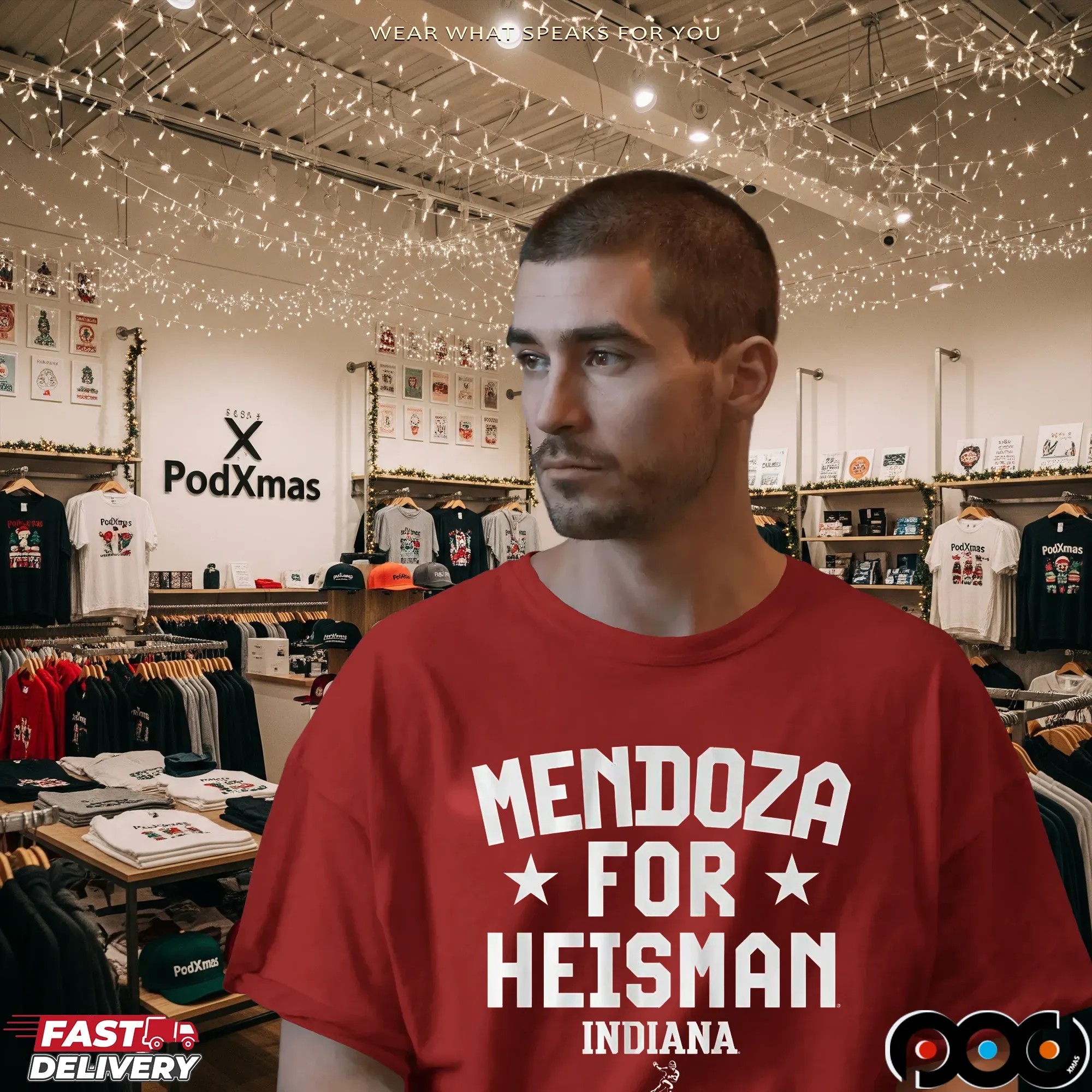 Indiana Hoosiers Football Student Athlete Mendoza for Heisman Graphic T Shirt