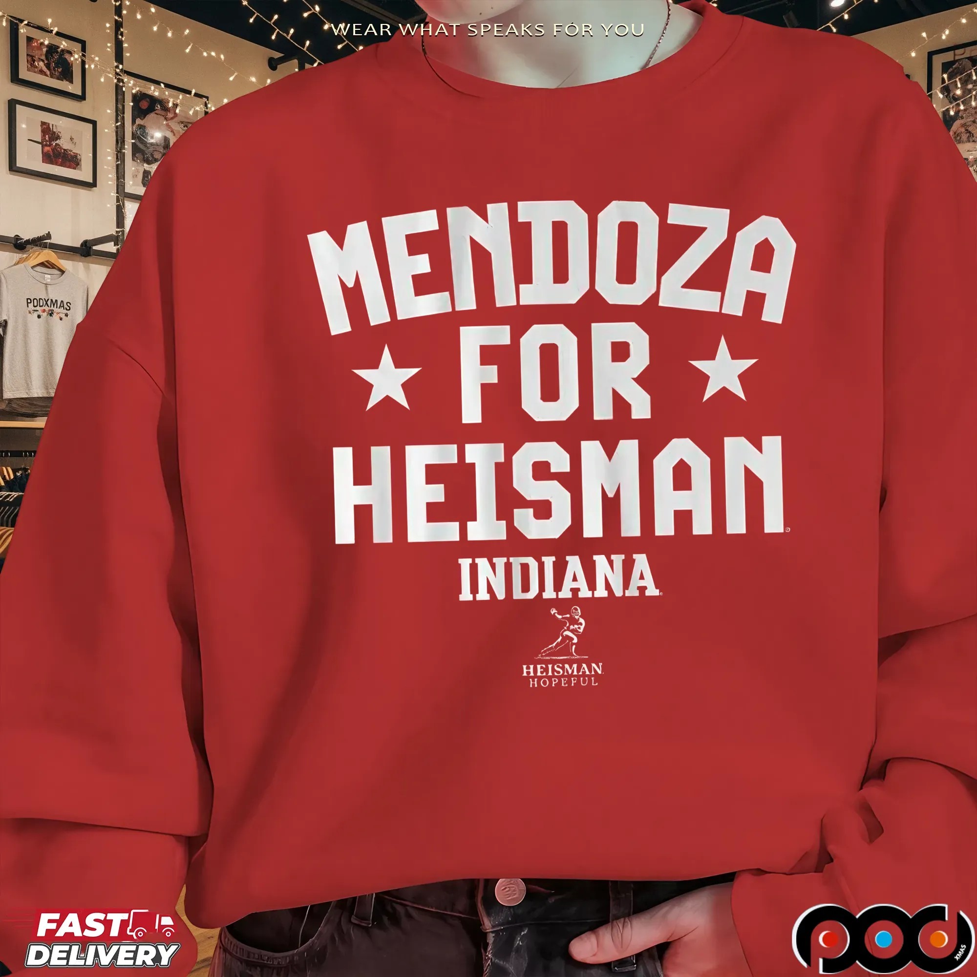 Indiana Hoosiers Football Student Athlete Mendoza for Heisman Graphic T Shirt