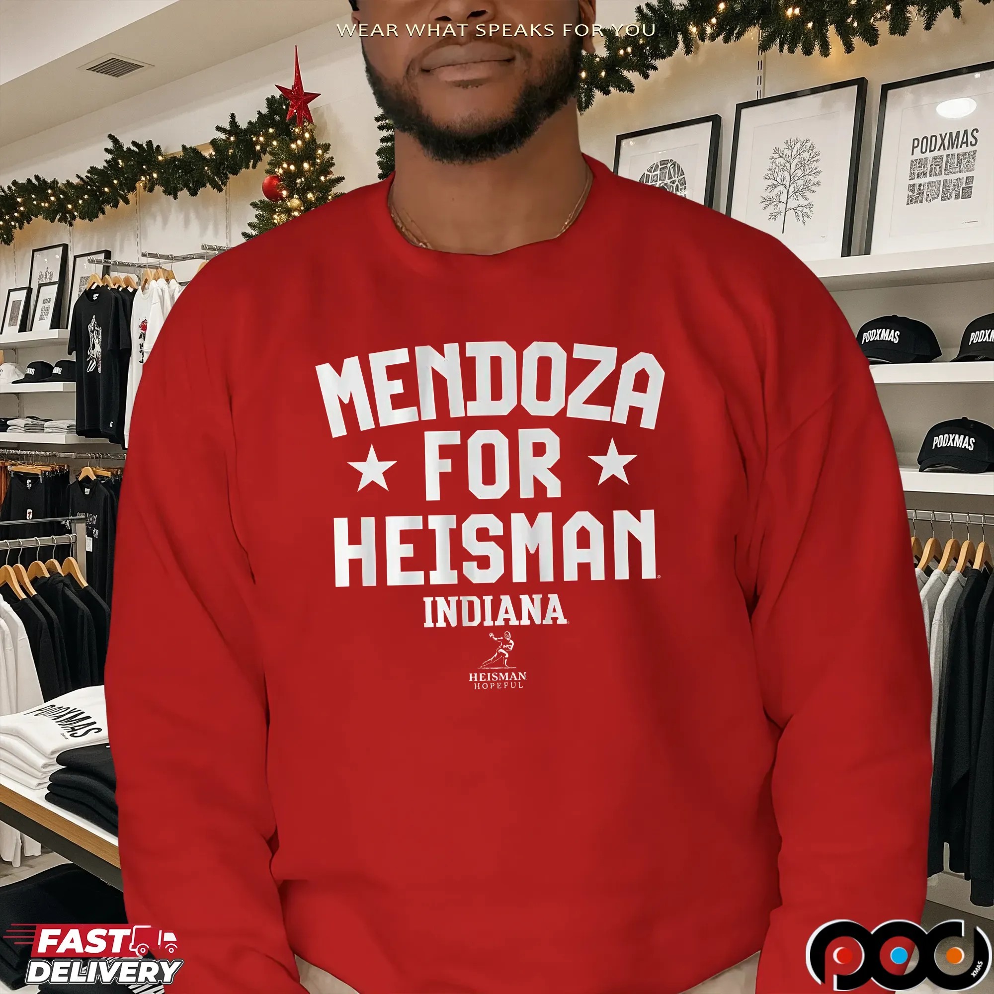 Indiana Hoosiers Football Student Athlete Mendoza for Heisman Graphic T Shirt