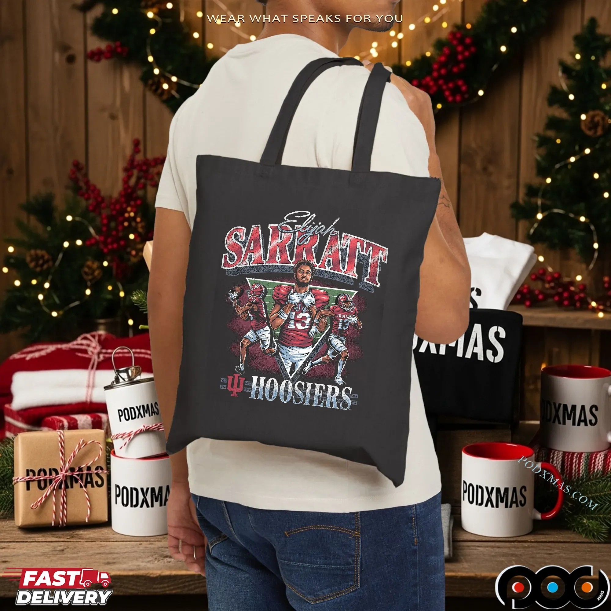 Indiana Hoosiers No 13 Elijah Sarratt Retro Bootleg Graphic T Shirt