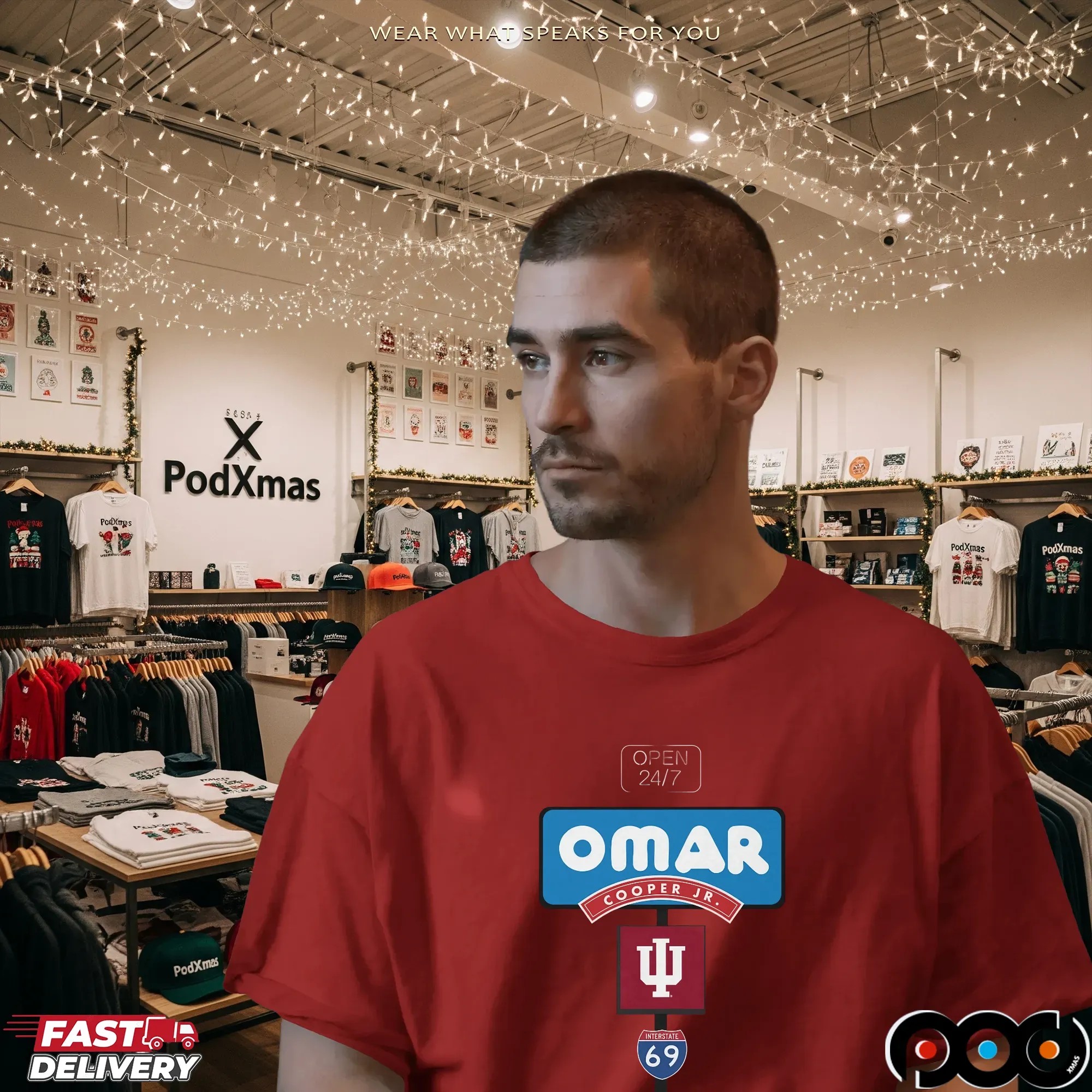 Indiana Hoosiers Omar Cooper Jr Crimson Open 24 7 Graphic T Shirt