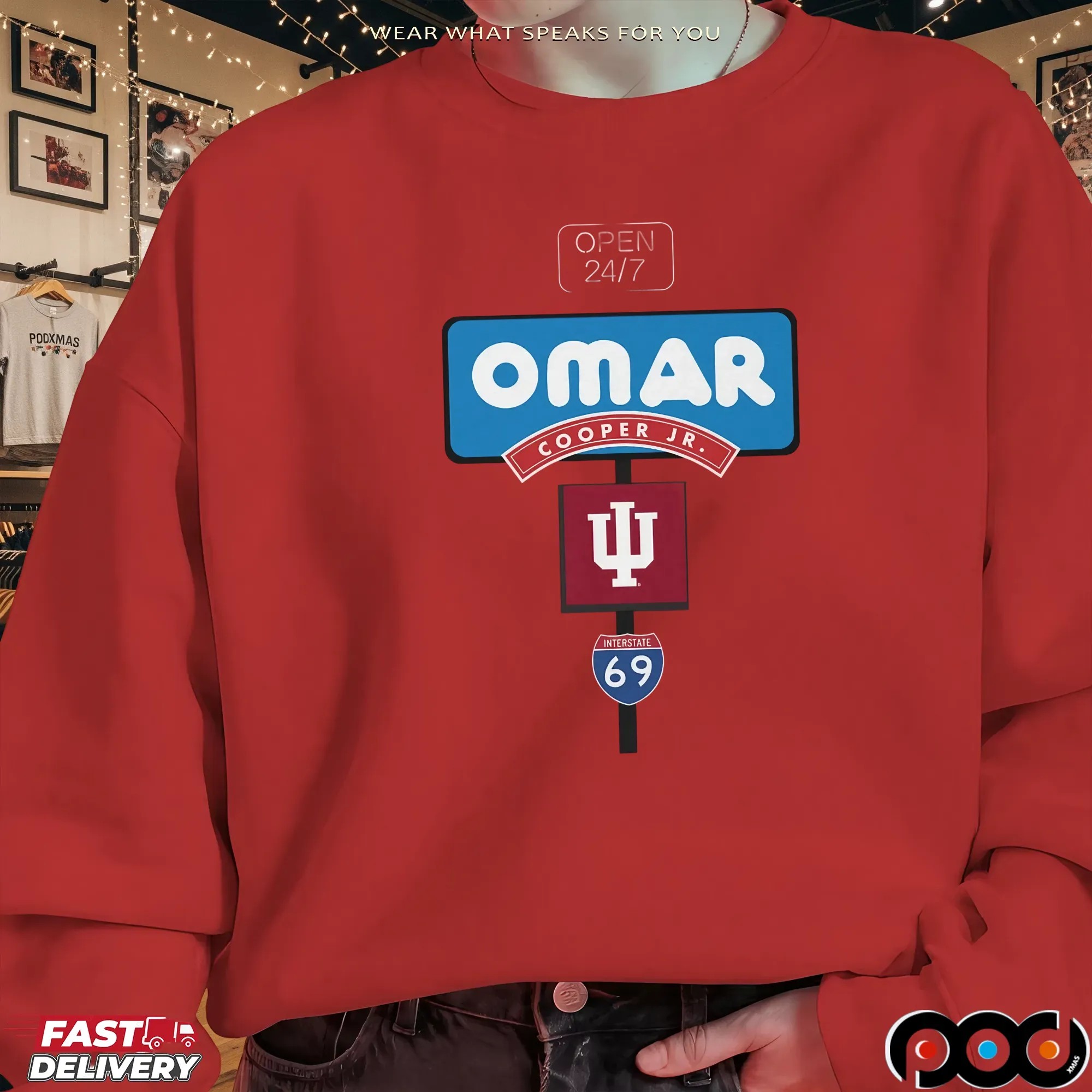 Indiana Hoosiers Omar Cooper Jr Crimson Open 24 7 Graphic T Shirt