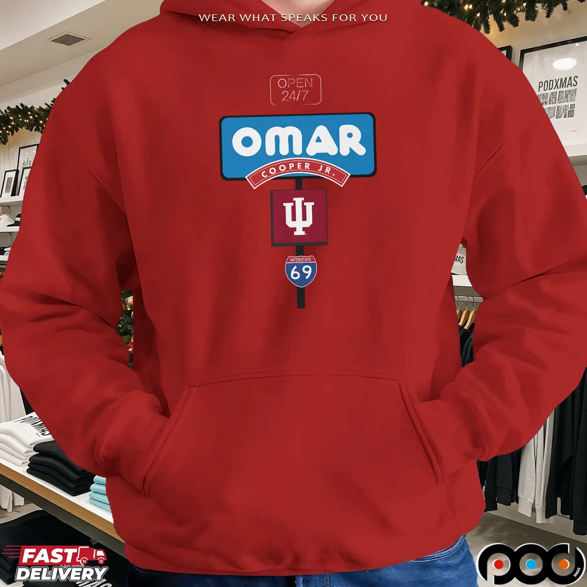 Indiana Hoosiers Omar Cooper Jr Crimson Open 24 7 Graphic T Shirt