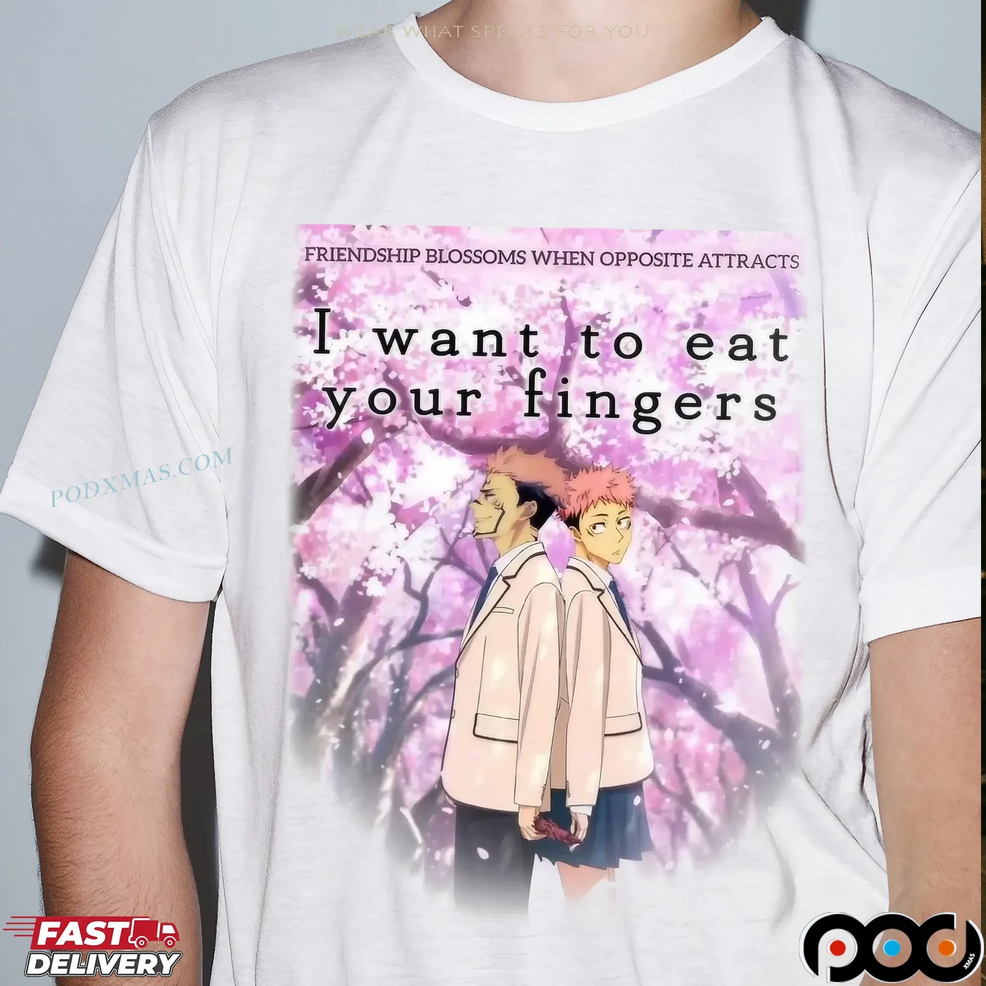 Itadori Yuji Jujutsu Kaisen I Want To Eat Your Fingers T Shirt