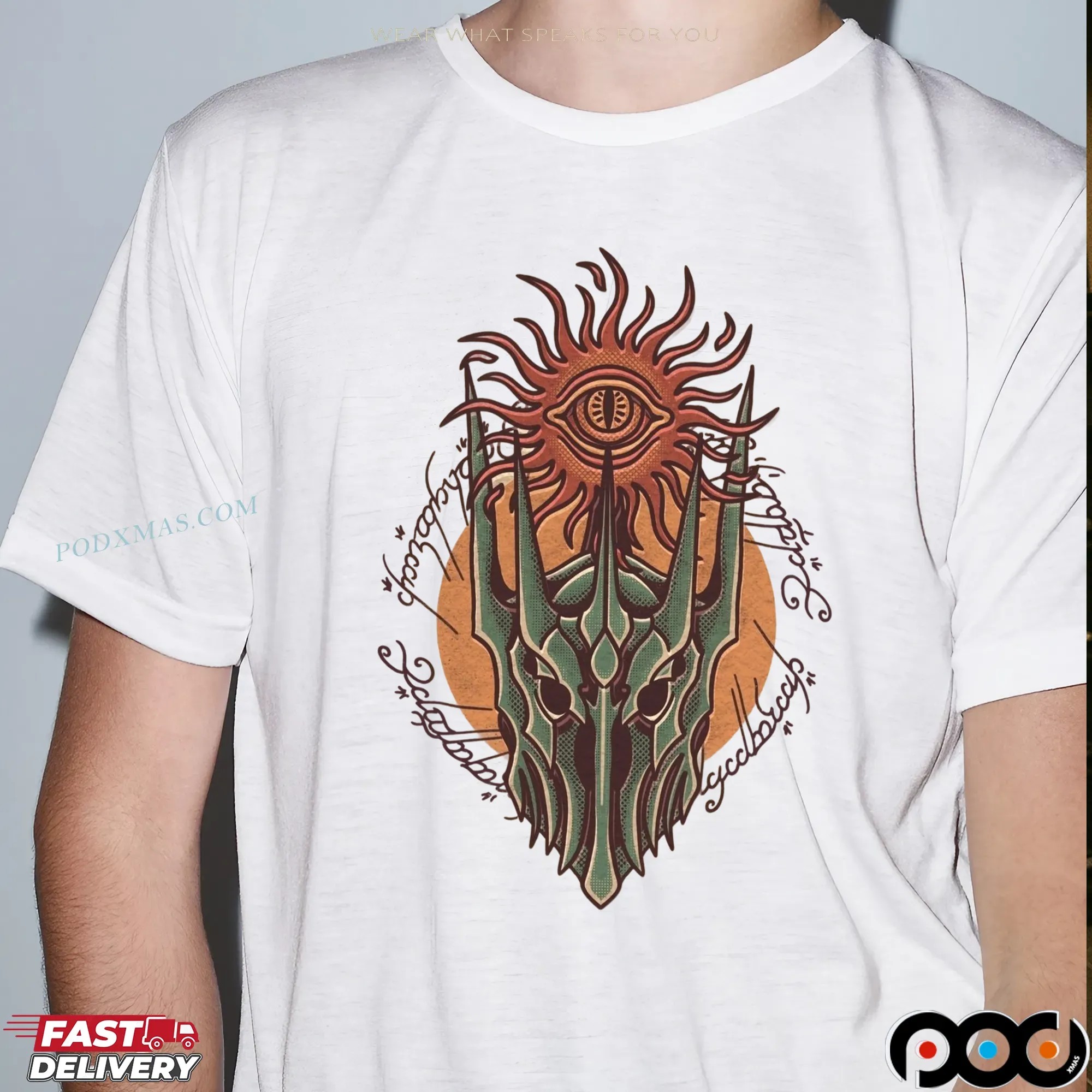 J R R Tolkien's The Lord of the Rings Helmet of Sauron T Shirt