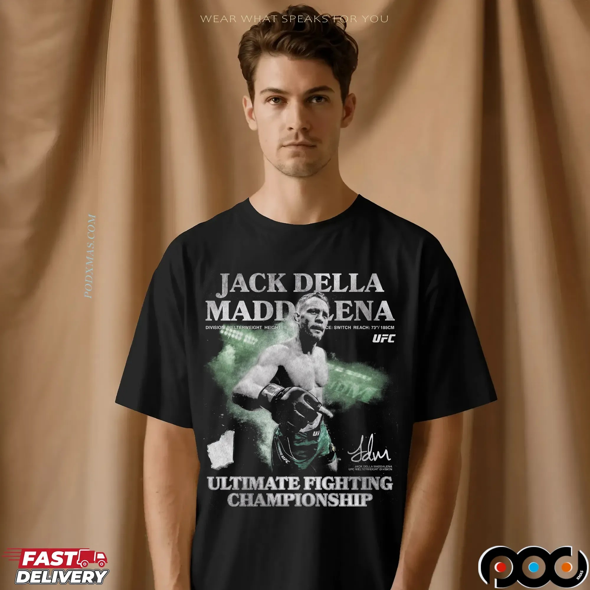 Jack Della Maddalena Ultimate Fighting Championship Signature Graphic T Shirt