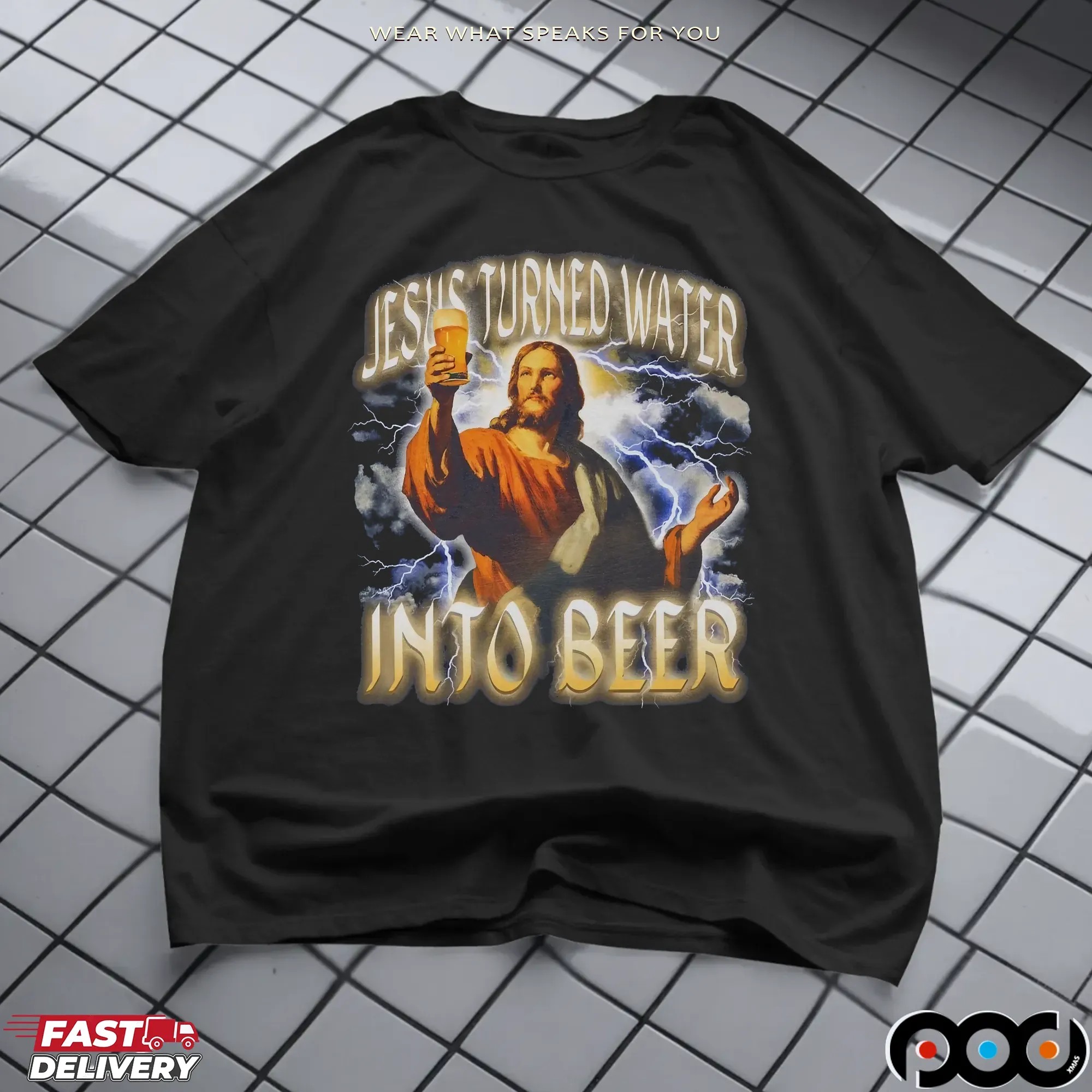 Jesus Turned Water Into Beer Vintage Bootleg T Shirt