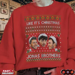 Jobros Like It's Christmas Ugly Christmas Jonas Brother Boy Band T Shirt