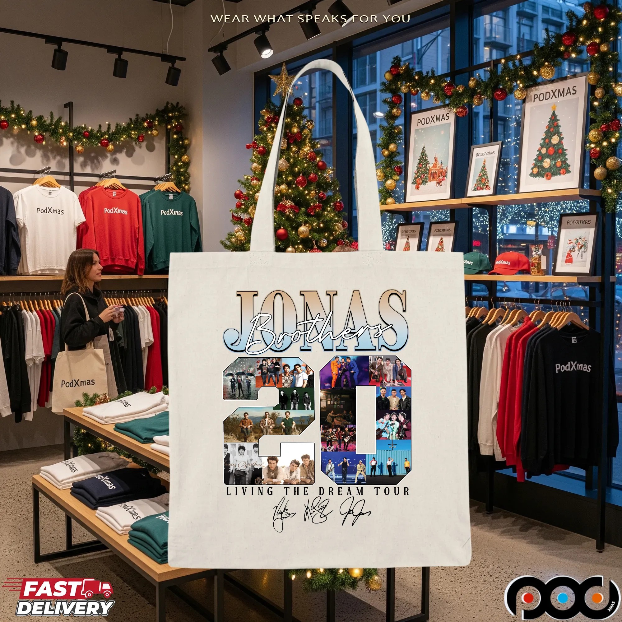 Jonas Brothers 20th Living The Dream Tour Signature Collage T Shirt