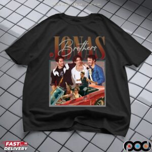 Jonas Brothers Boy Band On Retro Car Bootleg T Shirt