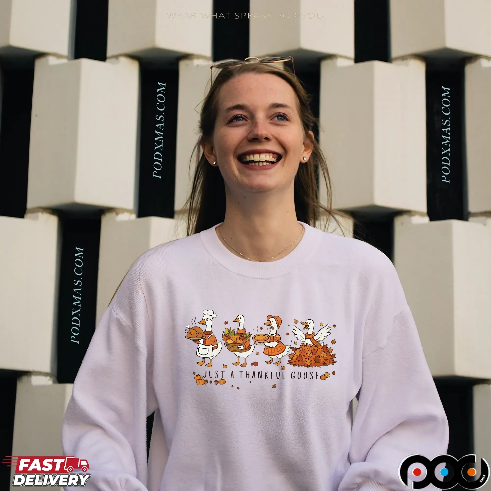 Just a Thankful Silly Goose Thanksgiving Goose Fall Season T Shirt