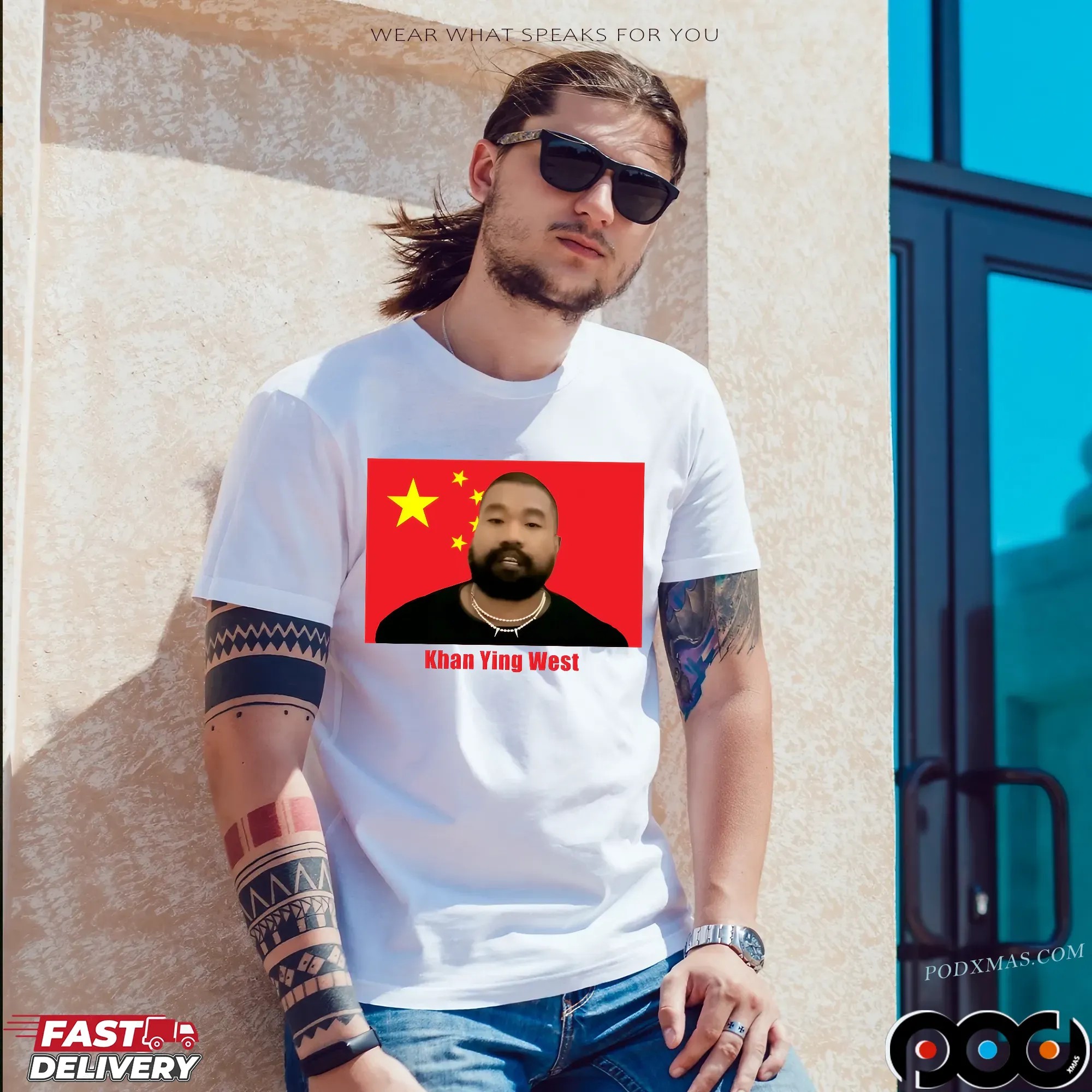 Khan Ying West China Flag T Shirt