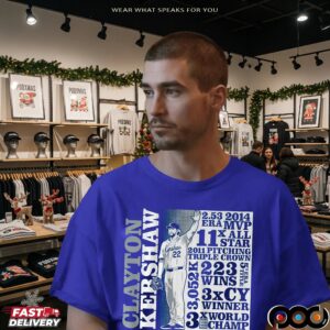 LA Dodgers Clayton Kershaw GOAT List T Shirt