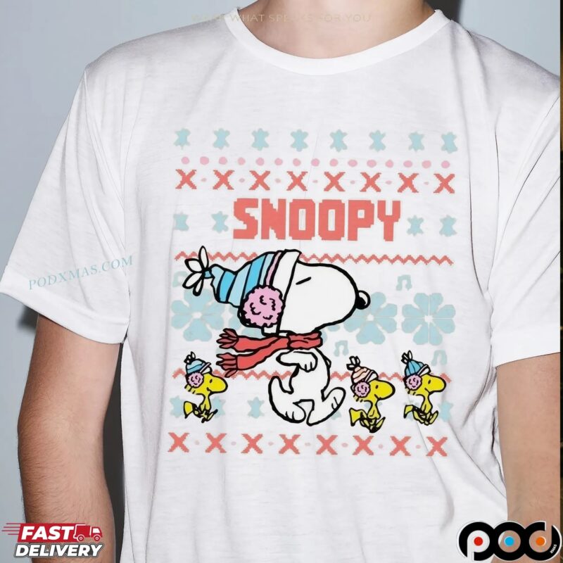 Snoopy And Woodstock Ugly Xmas Holiday T Shirt