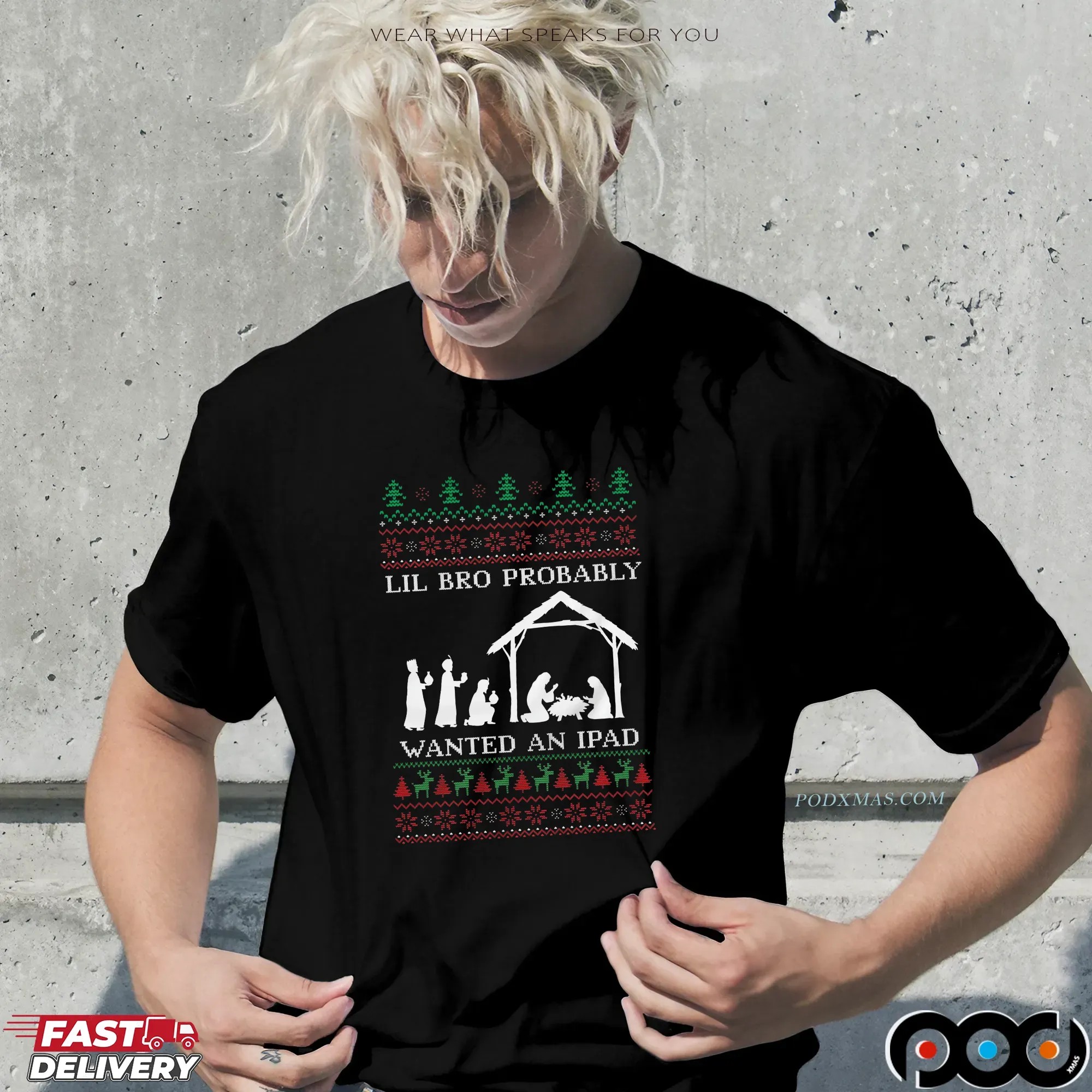 Lil Bro Probably Wanted An Ipad Ugly Christmas Meme T Shirt