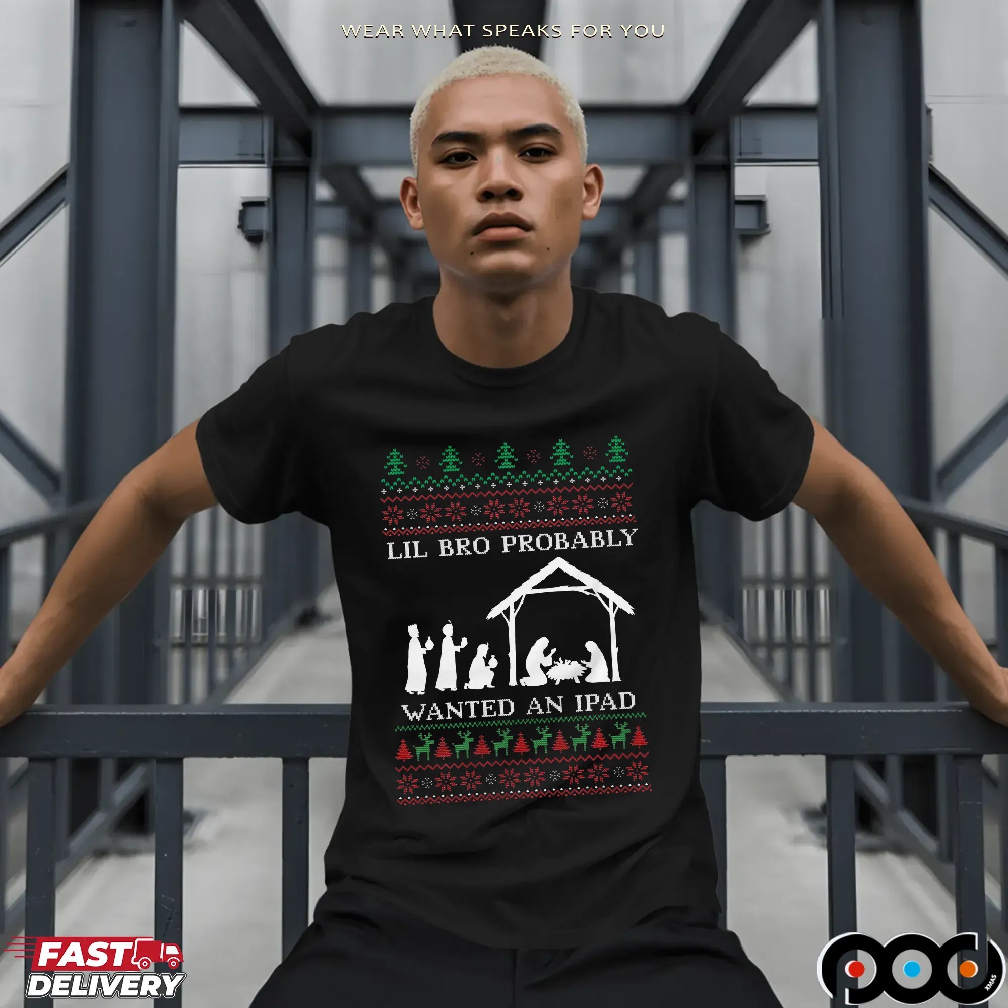 Lil Bro Probably Wanted An Ipad Ugly Christmas Meme T Shirt