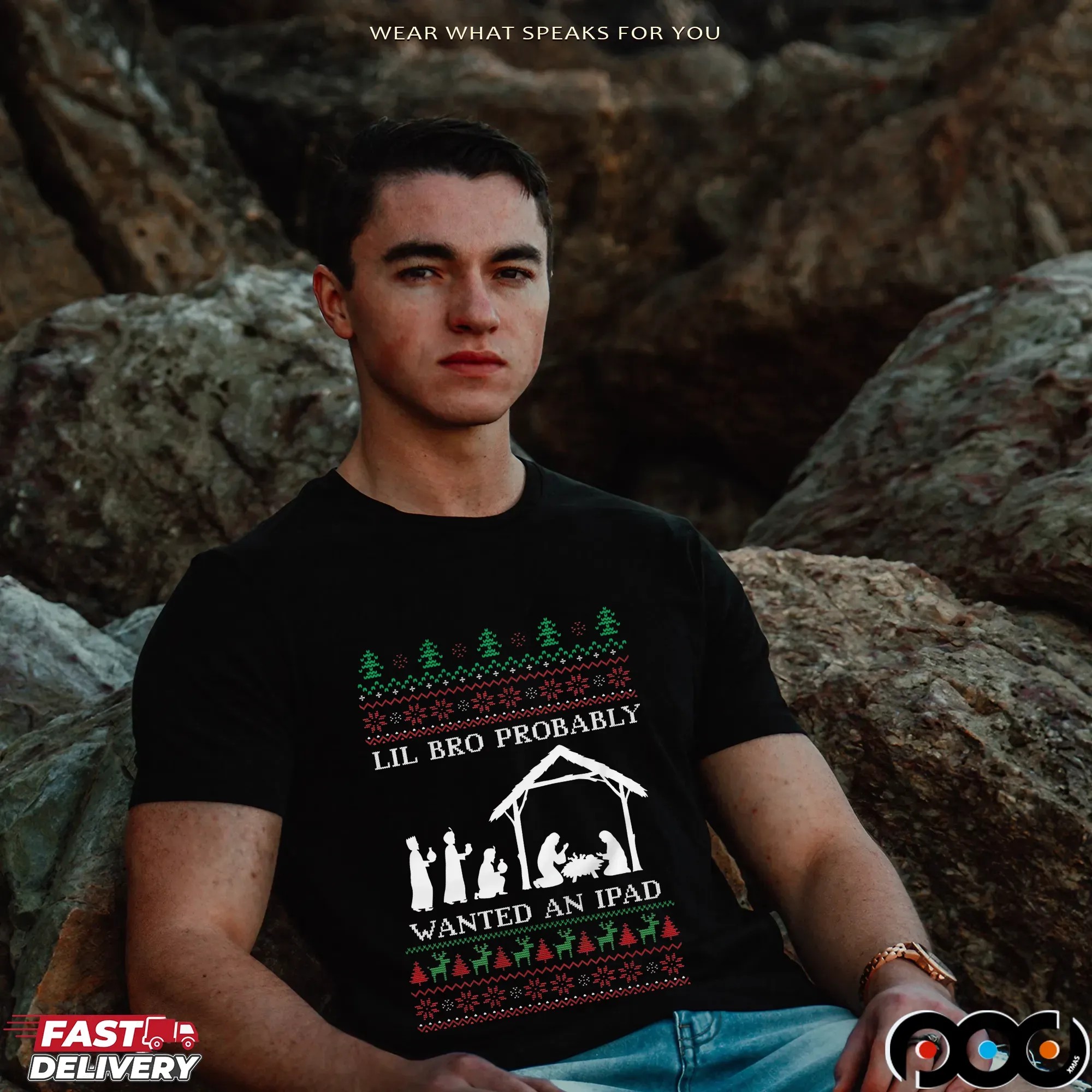 Lil Bro Probably Wanted An Ipad Ugly Christmas Meme T Shirt