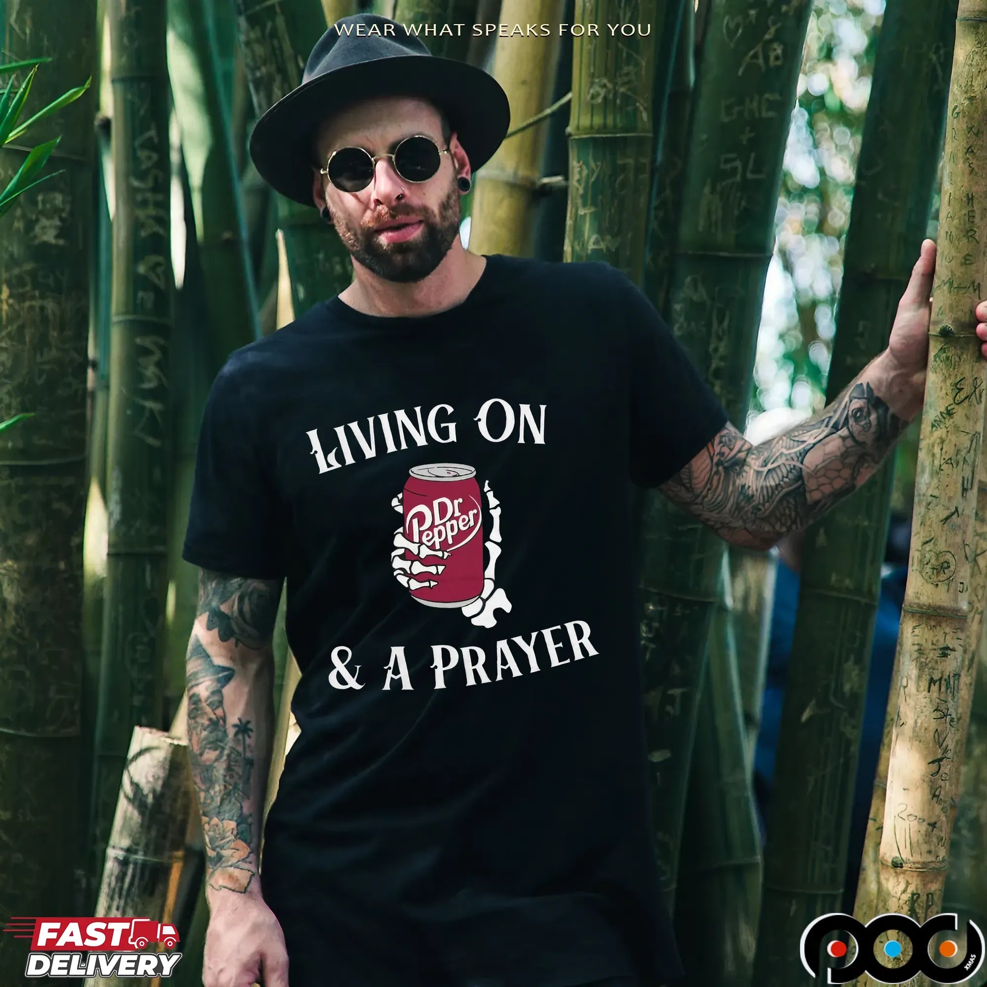 Living On Dr Pepper And A Prayer Skeleton Soda Lover T Shirt