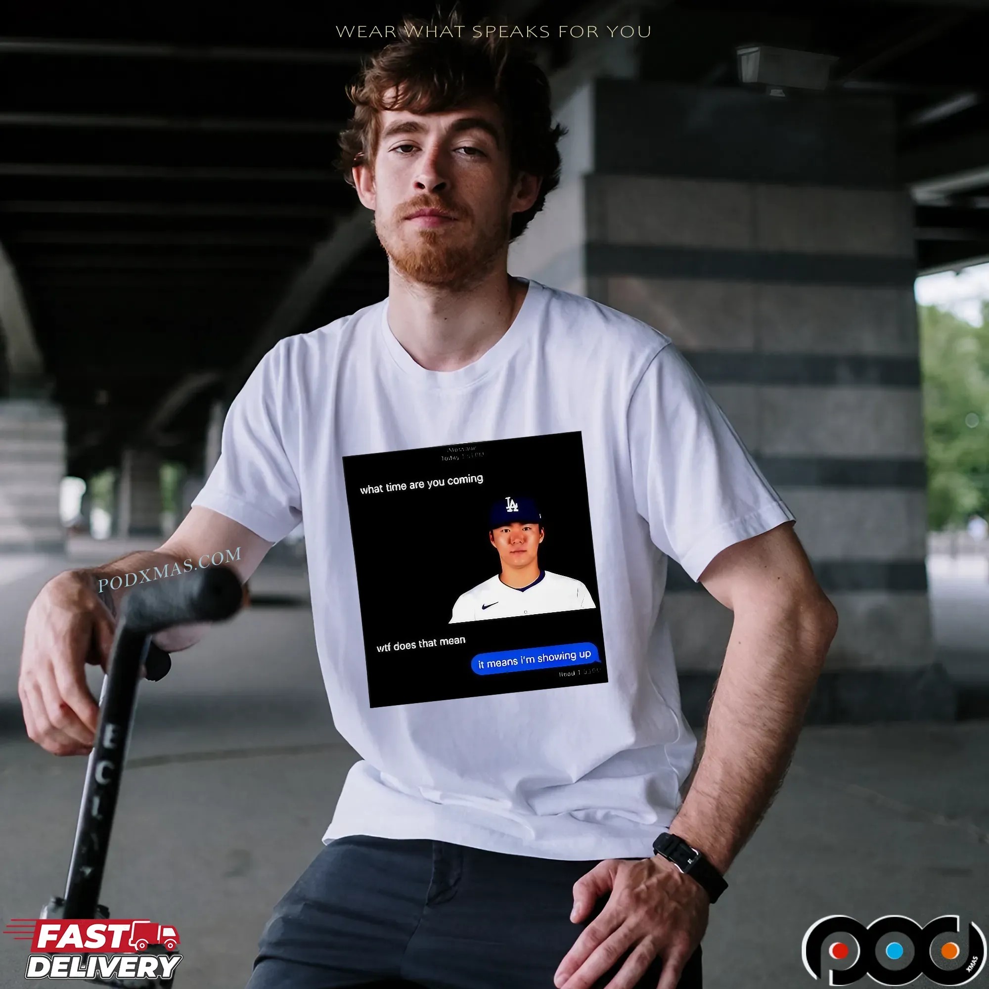 Los Angeles Dodgers Yoshinobu Yamamoto What Time Are You Coming T Shirt