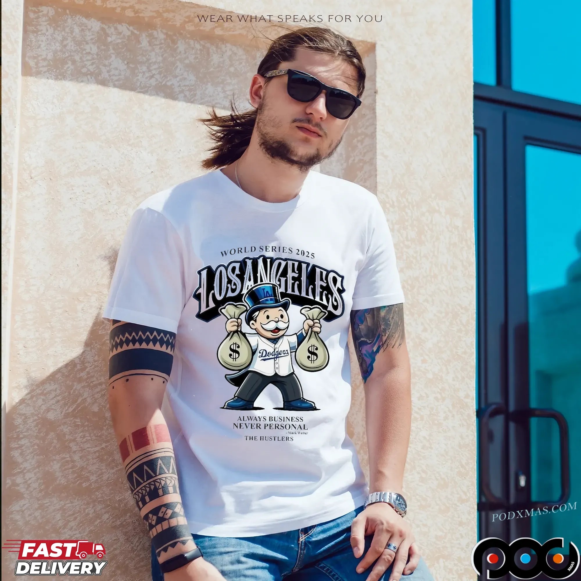 Mark Walter The Hustlers World Series 2025 Los Angeles Dodgers Always Business Never Personal T Shirt