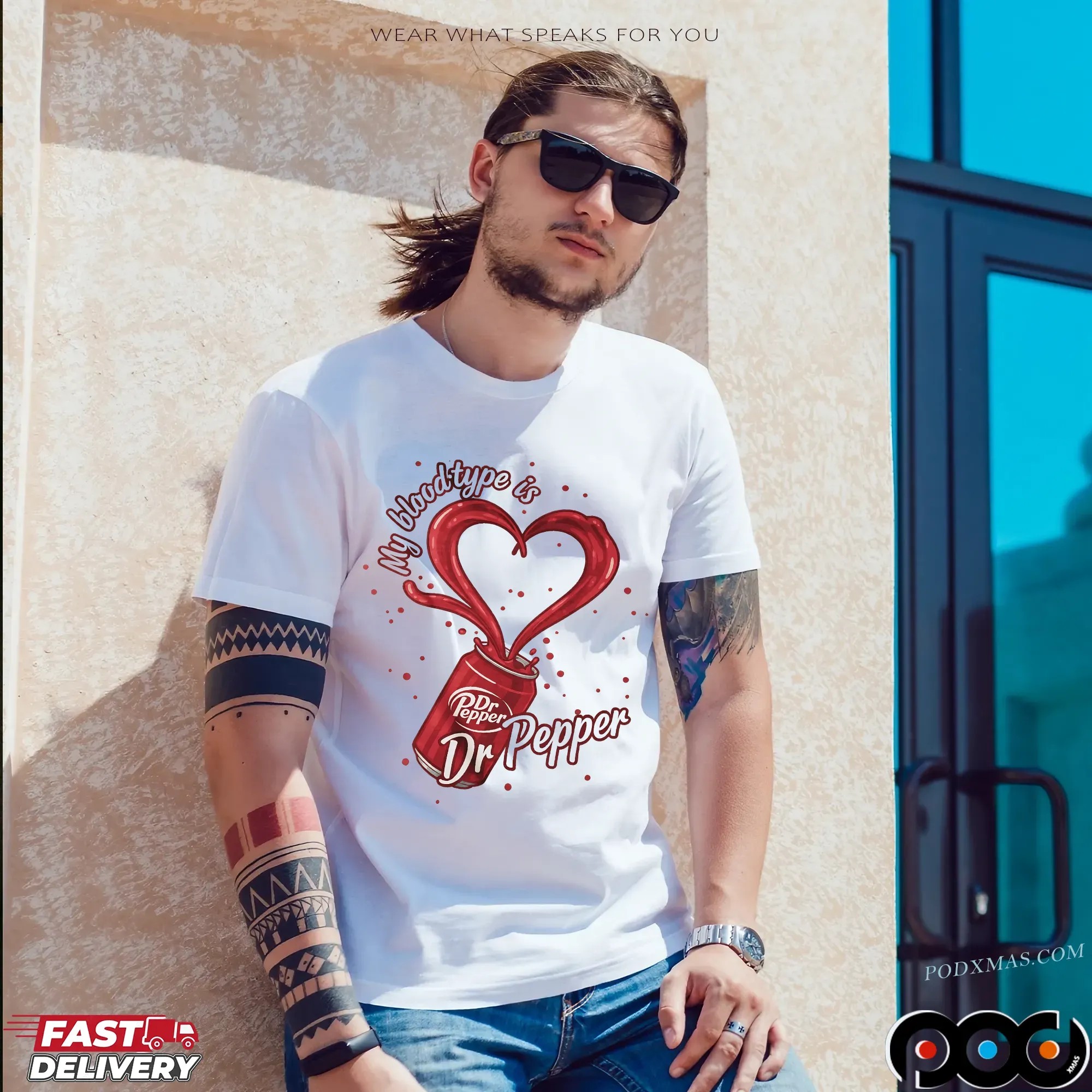 My Blood Type Is Dr Pepper Heart T Shirt