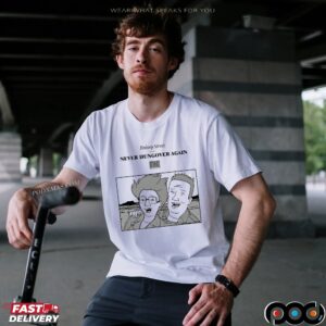 Never Hungover Again Rainey Street Cartoon Barcode T Shirt