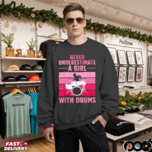 Never Underestimate A Girl With Drums Vintage T Shirt
