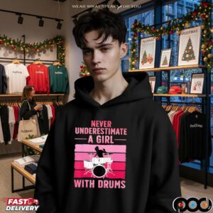 Never Underestimate A Girl With Drums Vintage T Shirt