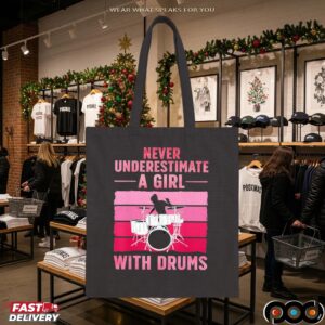 Never Underestimate A Girl With Drums Vintage T Shirt