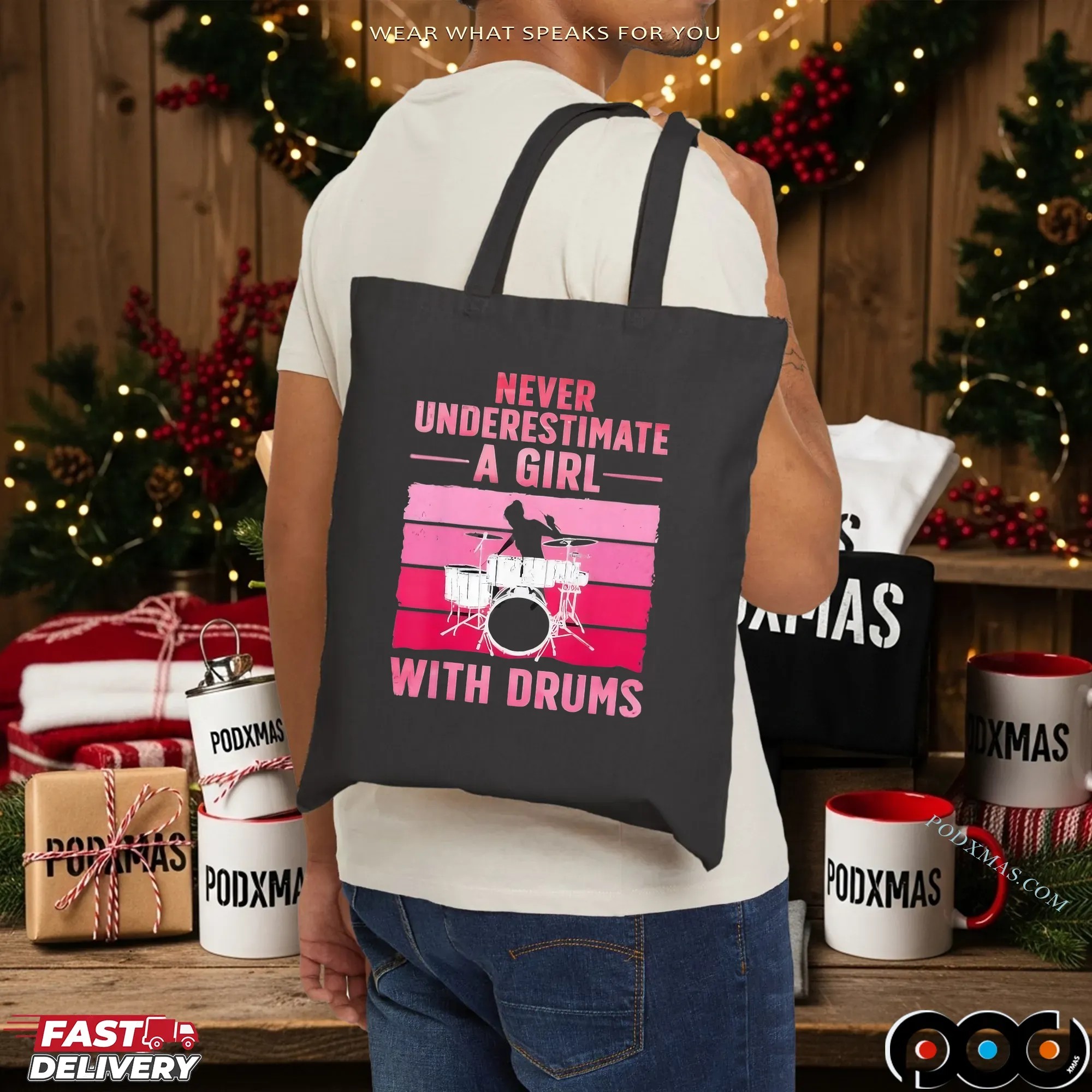 Never Underestimate A Girl With Drums Vintage T Shirt