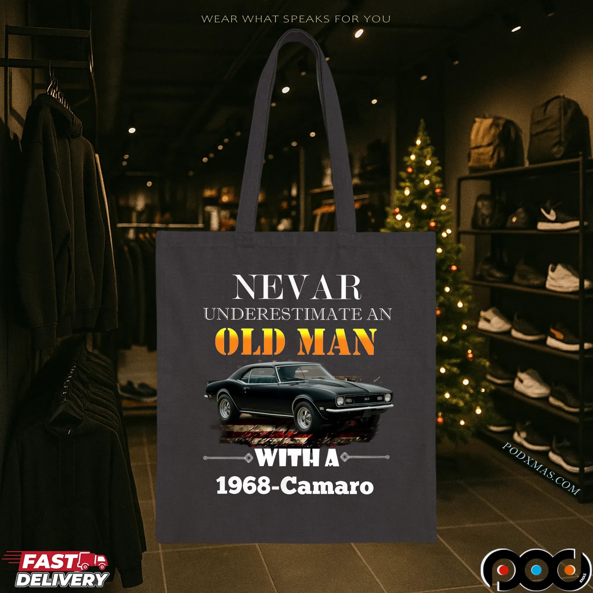 Never Underestimate An Old Man With A 1968-camaro Personalized Car Lover T Shirt