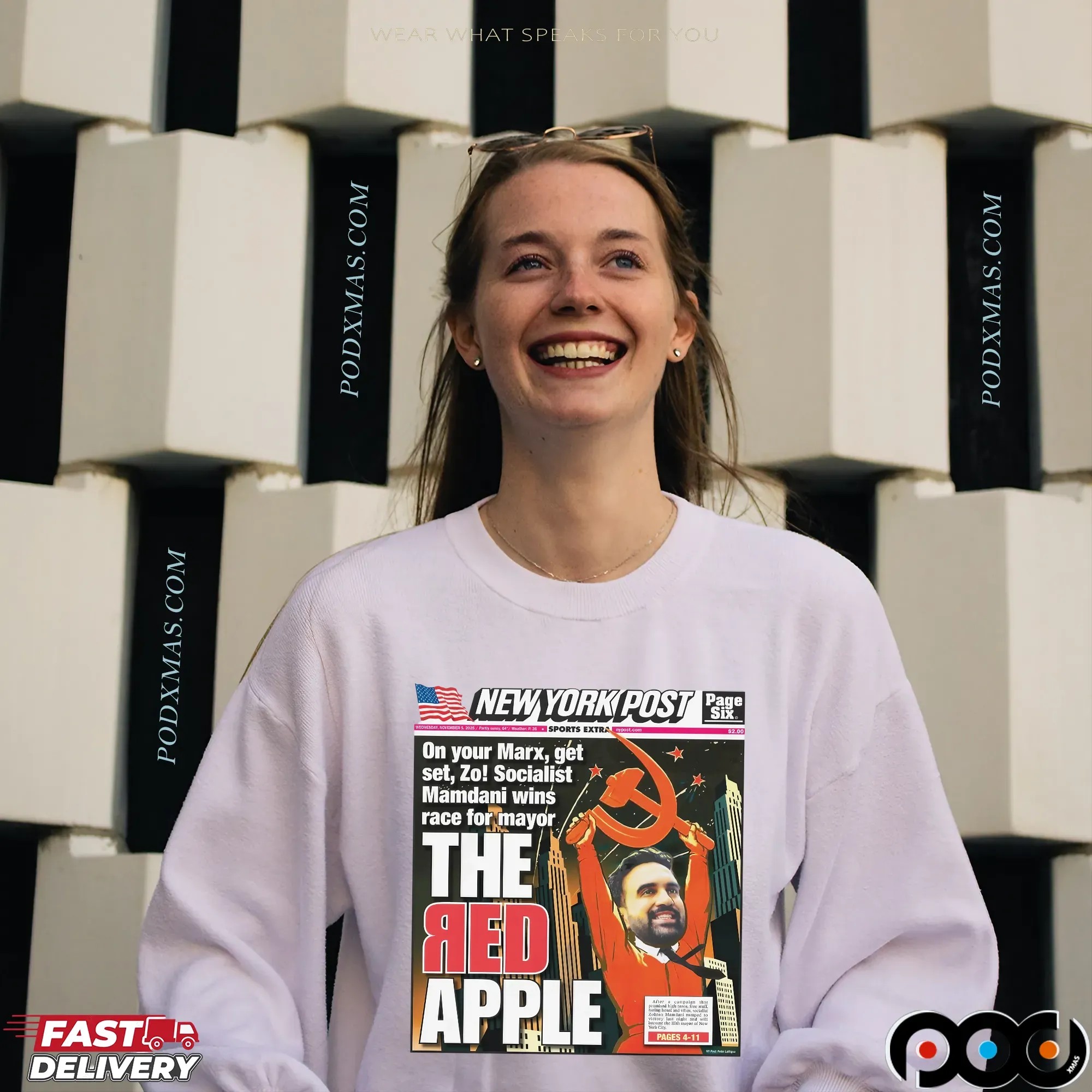 New York Post Page Six Zohran Mamdani The Red Apple T Shirt