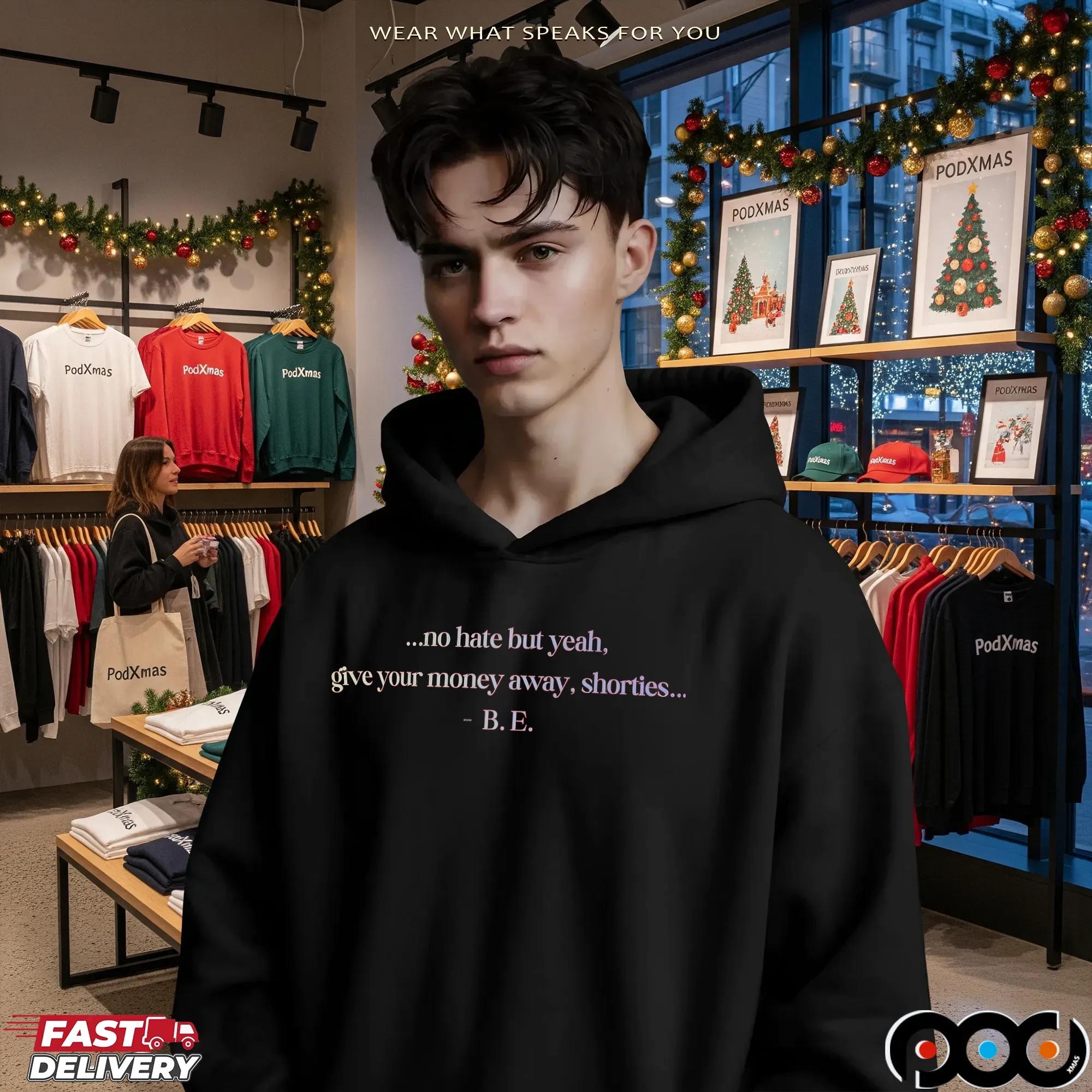 No Hate But Yeah Give Your Money Away Shorties Christmas Gift Sarcastic T Shirt