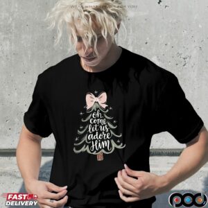 Oh Come Let Us Adore Him Religious Christmas T Shirt