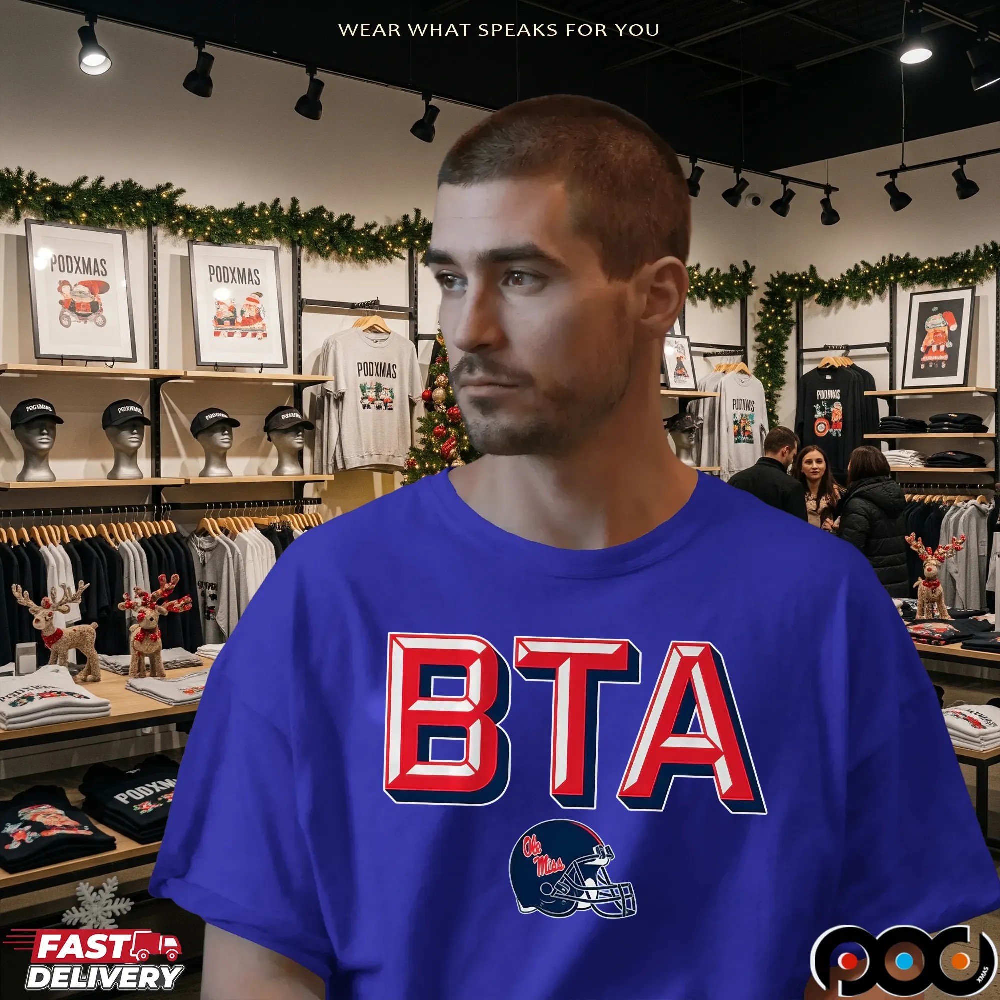 Ole Miss Rebels BTA Helmet T Shirt