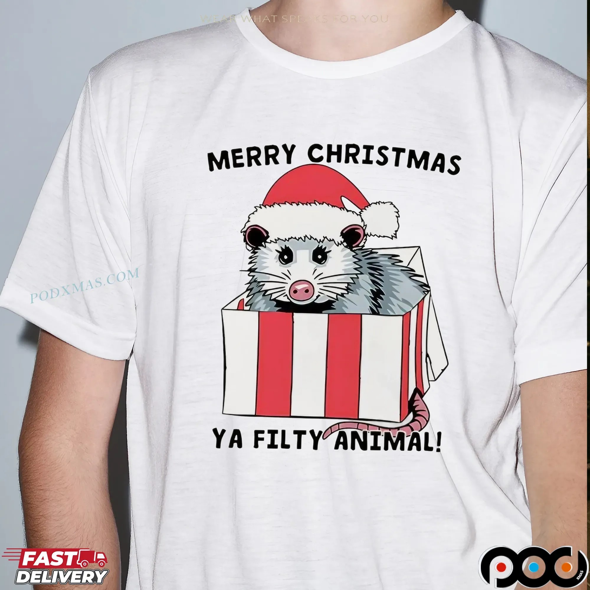 Opossum Merry Christmas Ya Filthy Animal T Shirt