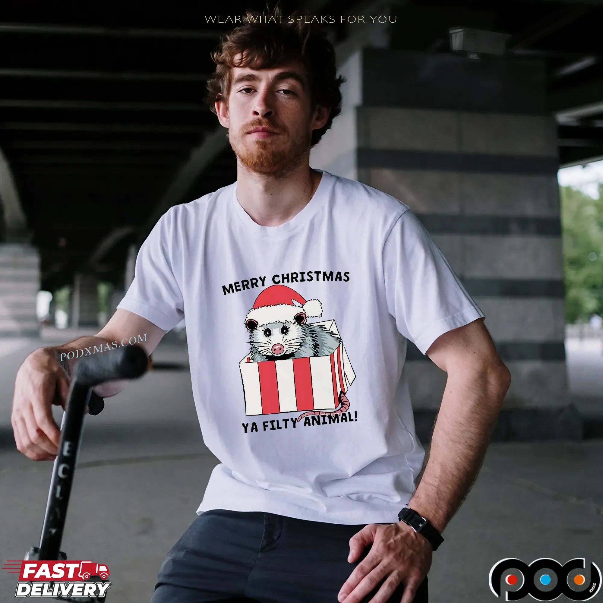 Opossum Merry Christmas Ya Filthy Animal T Shirt