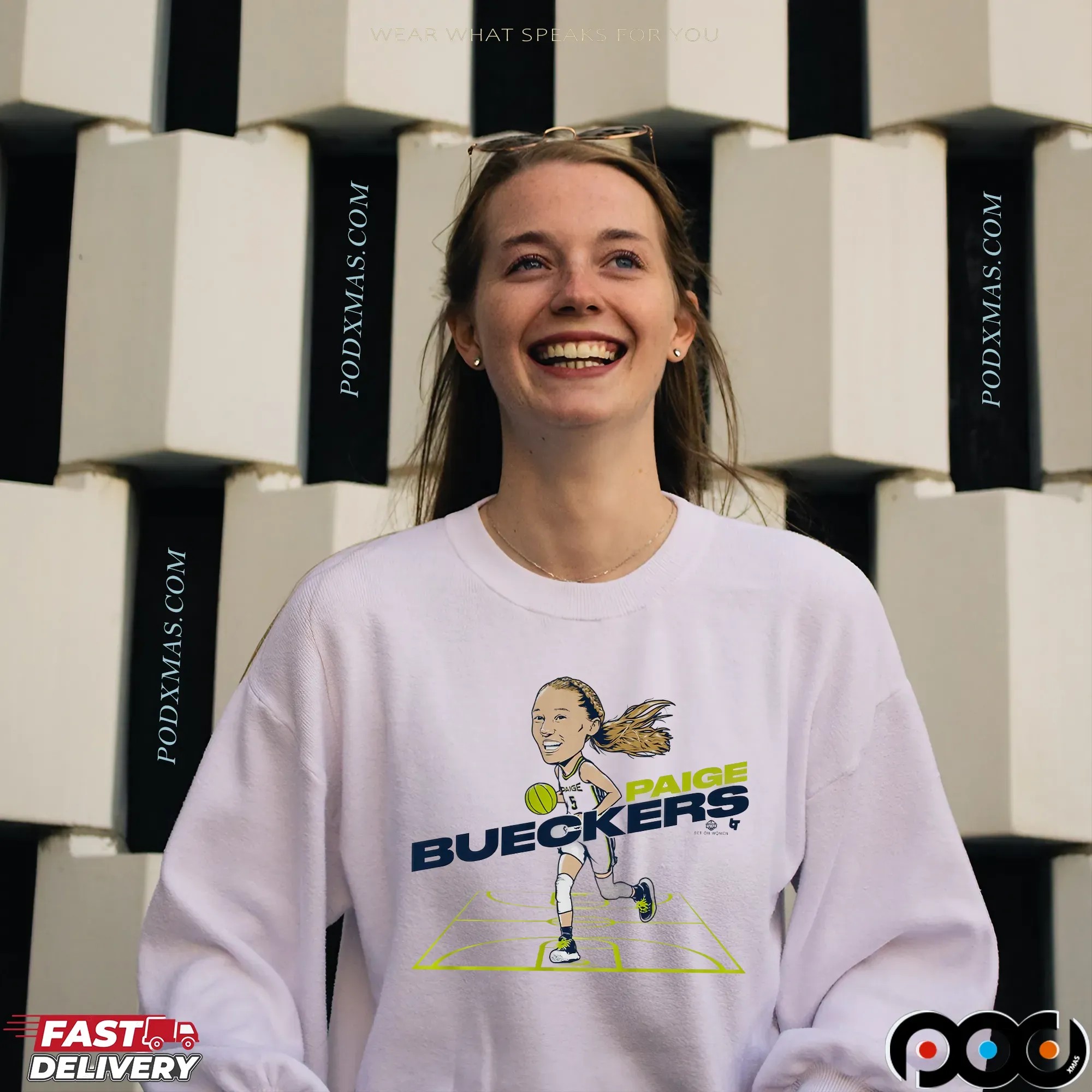 Paige Bueckers WNBA Dallas Wings Basketball Caricature T Shirt