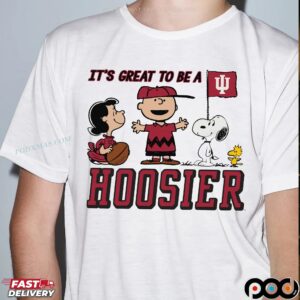 Peanuts Characters Snoopy Charlie Brown It’s Great To Be A Hoosier T Shirt
