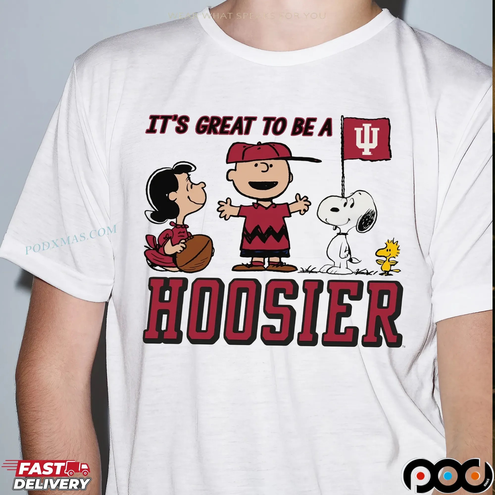 Peanuts Characters Snoopy Charlie Brown It’s Great To Be A Hoosier T Shirt