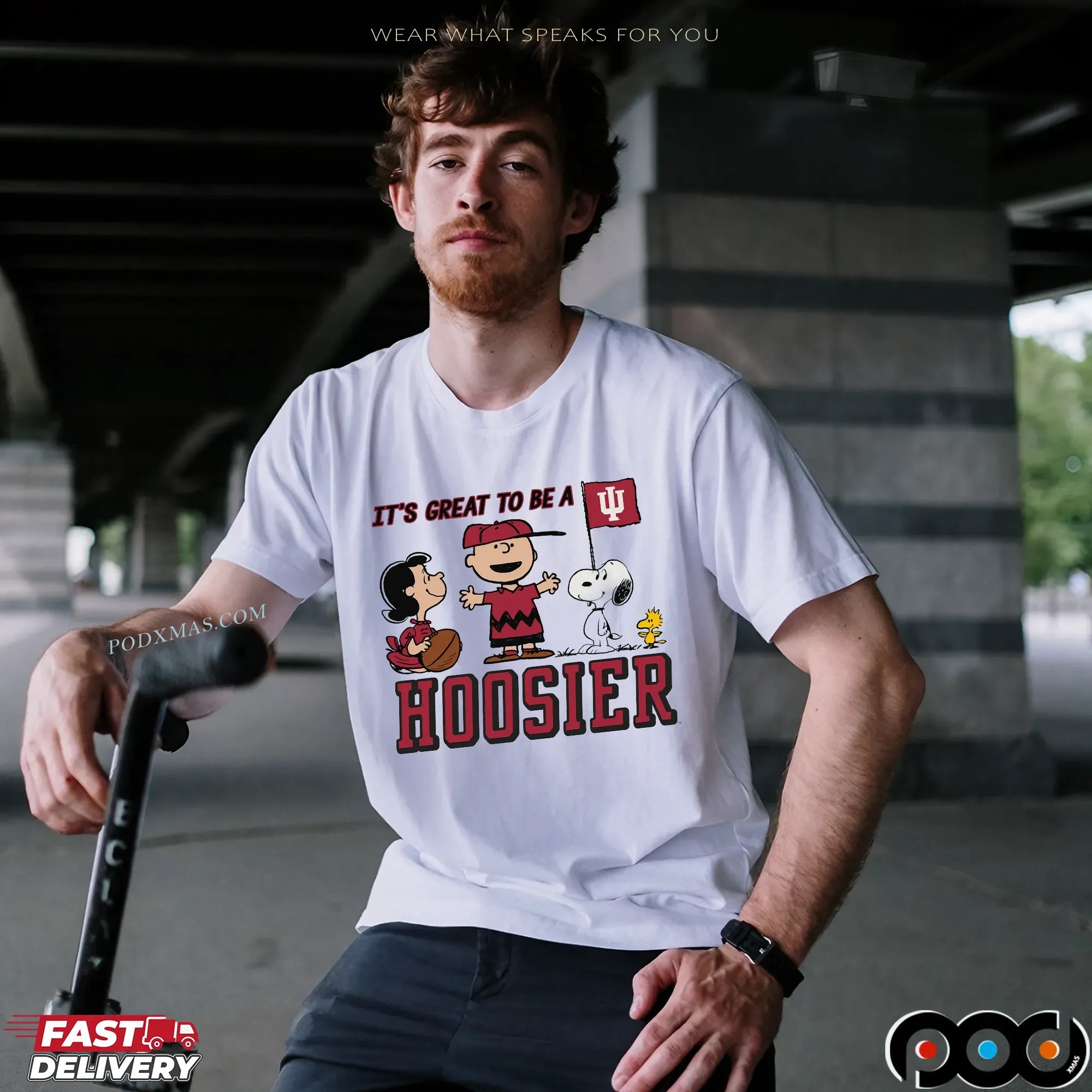 Peanuts Characters Snoopy Charlie Brown It’s Great To Be A Hoosier T Shirt