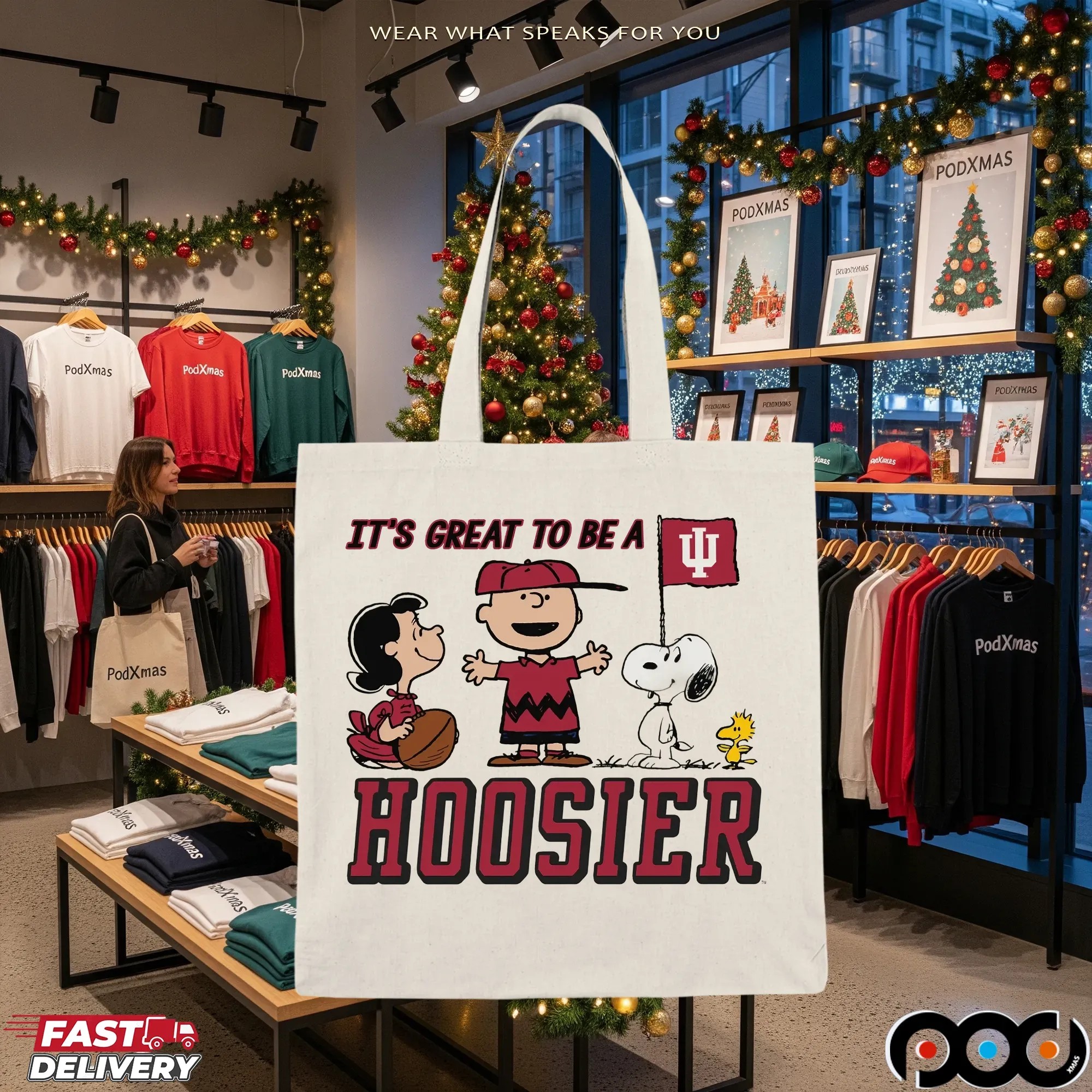 Peanuts Characters Snoopy Charlie Brown It’s Great To Be A Hoosier T Shirt