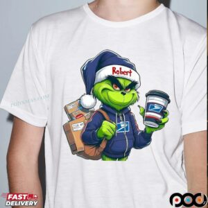Personalized USPS Grinch Mail Carrier Christmas Postal Worker T Shirt