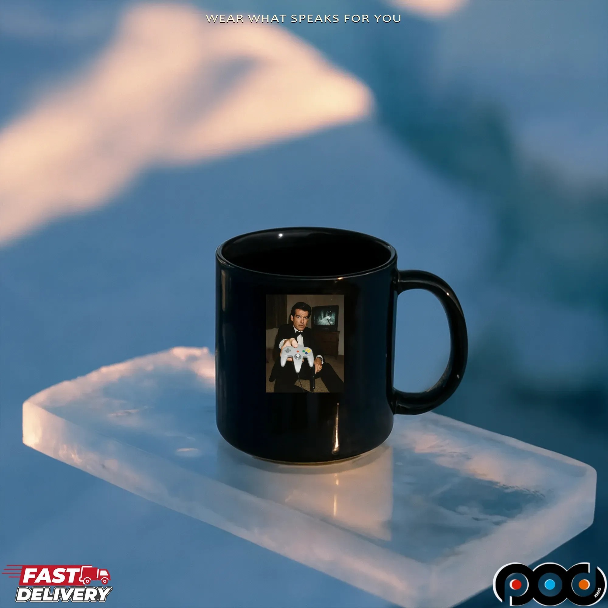 Pierce Brosnan Holding A Nintendo 64 Goldeneye 007 Retro Game T Shirt Pierce Brosnan Holding A Nintendo 64 Goldeneye 007 Retro Game T Shirt