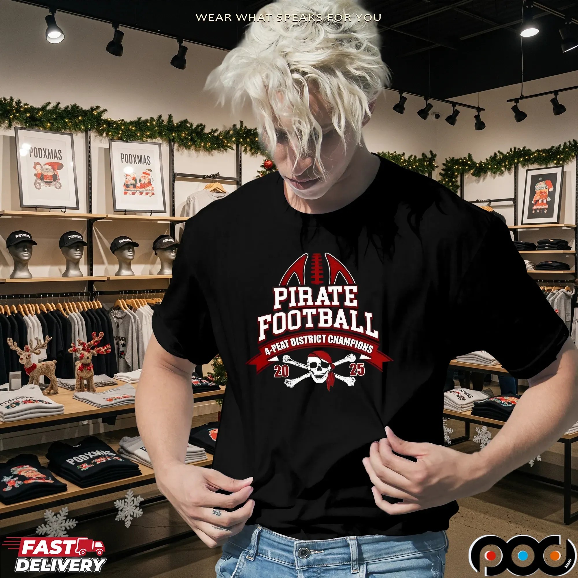 Pirate Football 4-Peat District Champion 2025 T Shirt