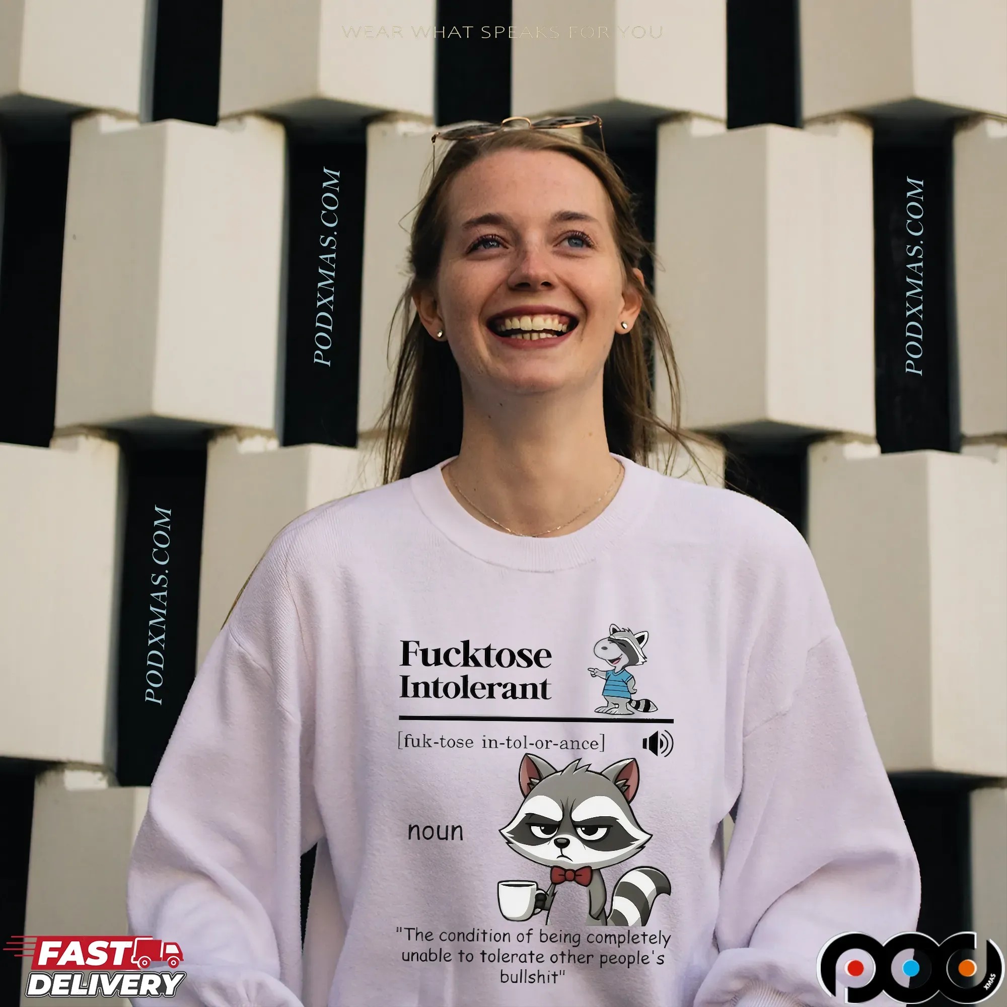 Raccoon Fucktose Intolerant Definition Other People's Bullshit T Shirt