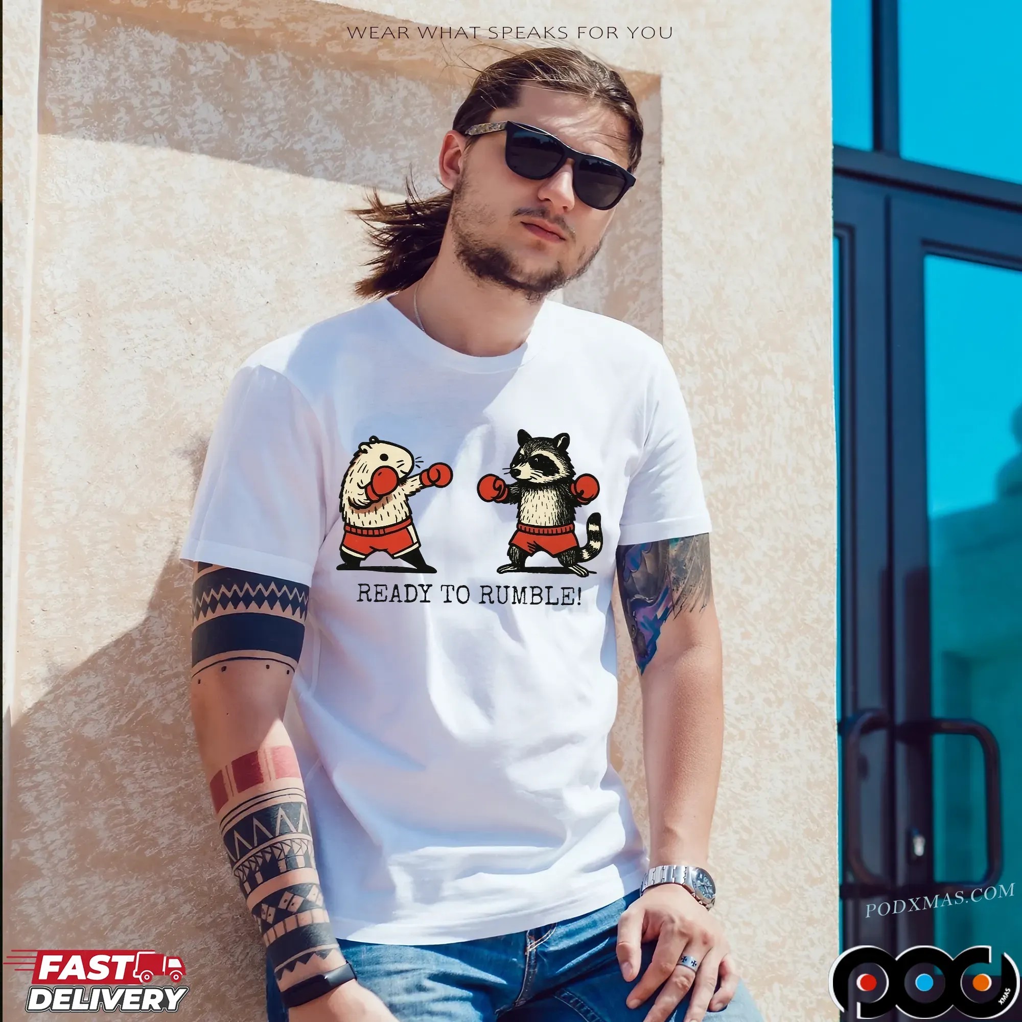 Raccoon Ready To Rumble T Shirt