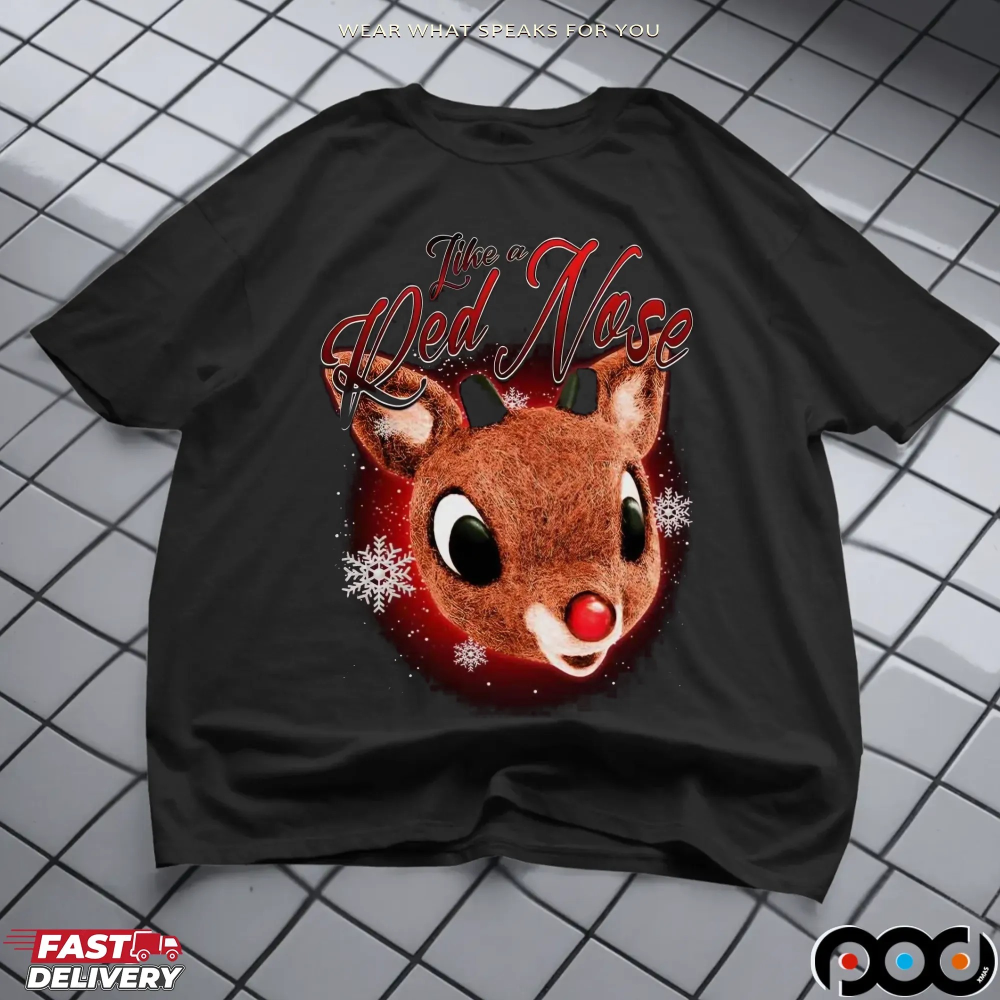 Rudolph The Red-nosed Reindeer Like A Red Nose Christmas Graphic T Shirt